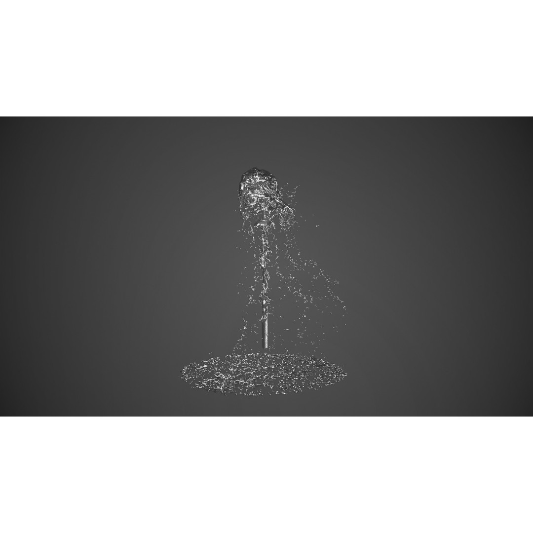Animated Fountain 3D Model – Fluid Simulation with PBR Textures, FBX