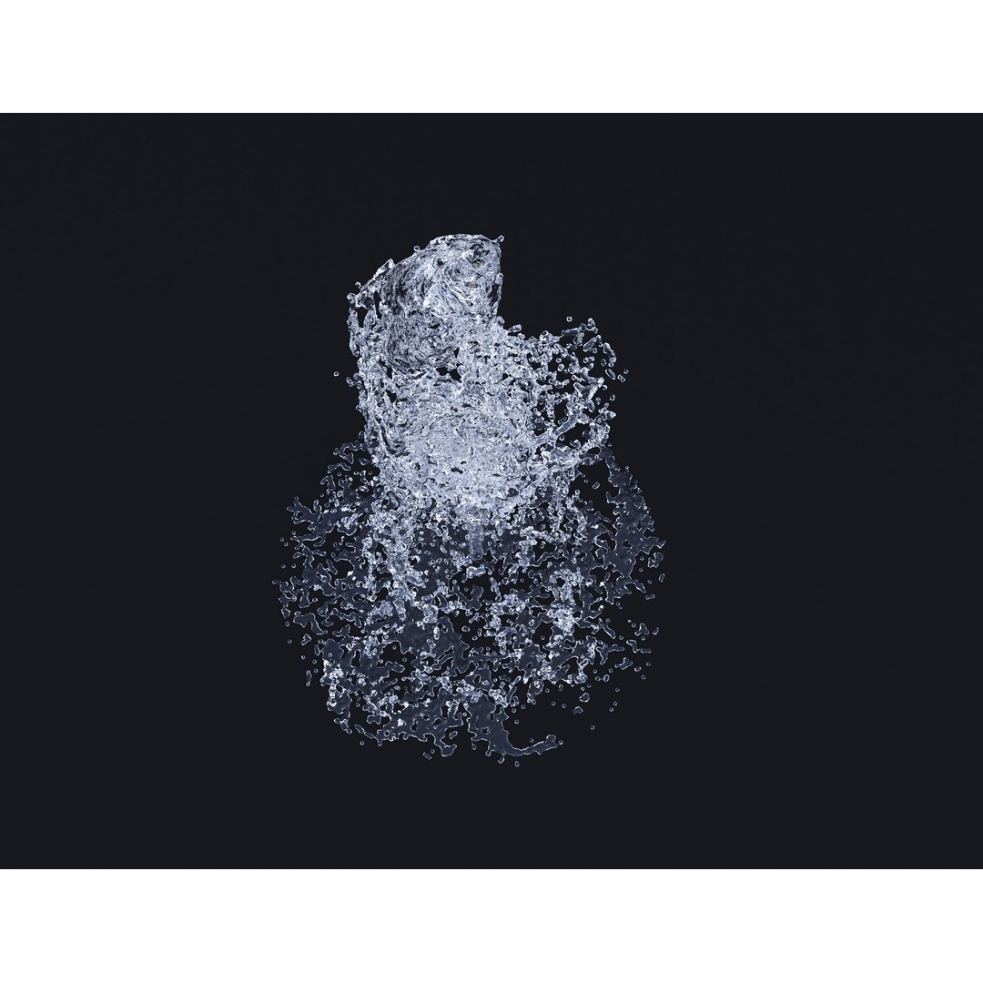 Animated Fountain 3D Model – Fluid Simulation with PBR Textures, FBX - View 5