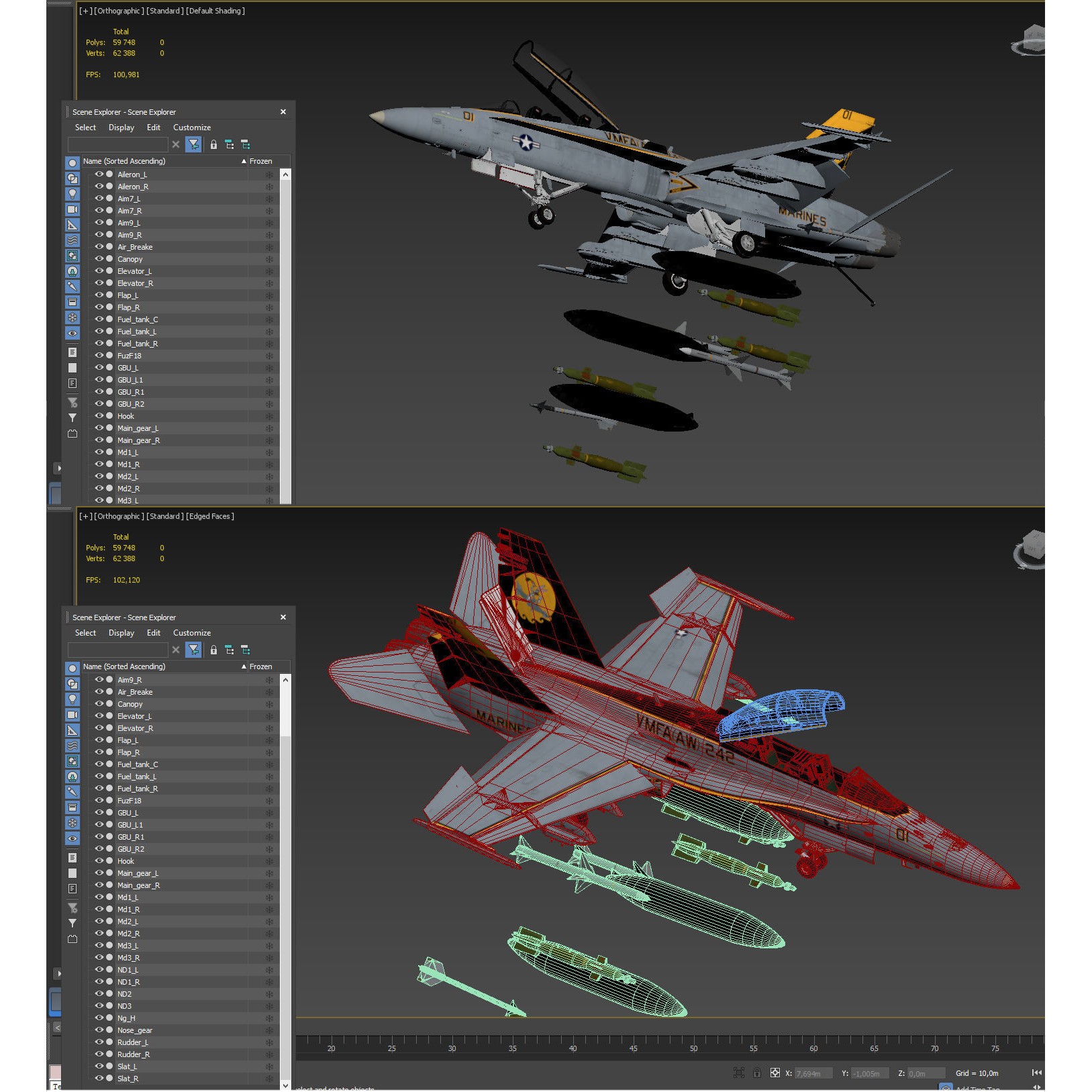 F-18 Hornet - Game-Ready 3D Model