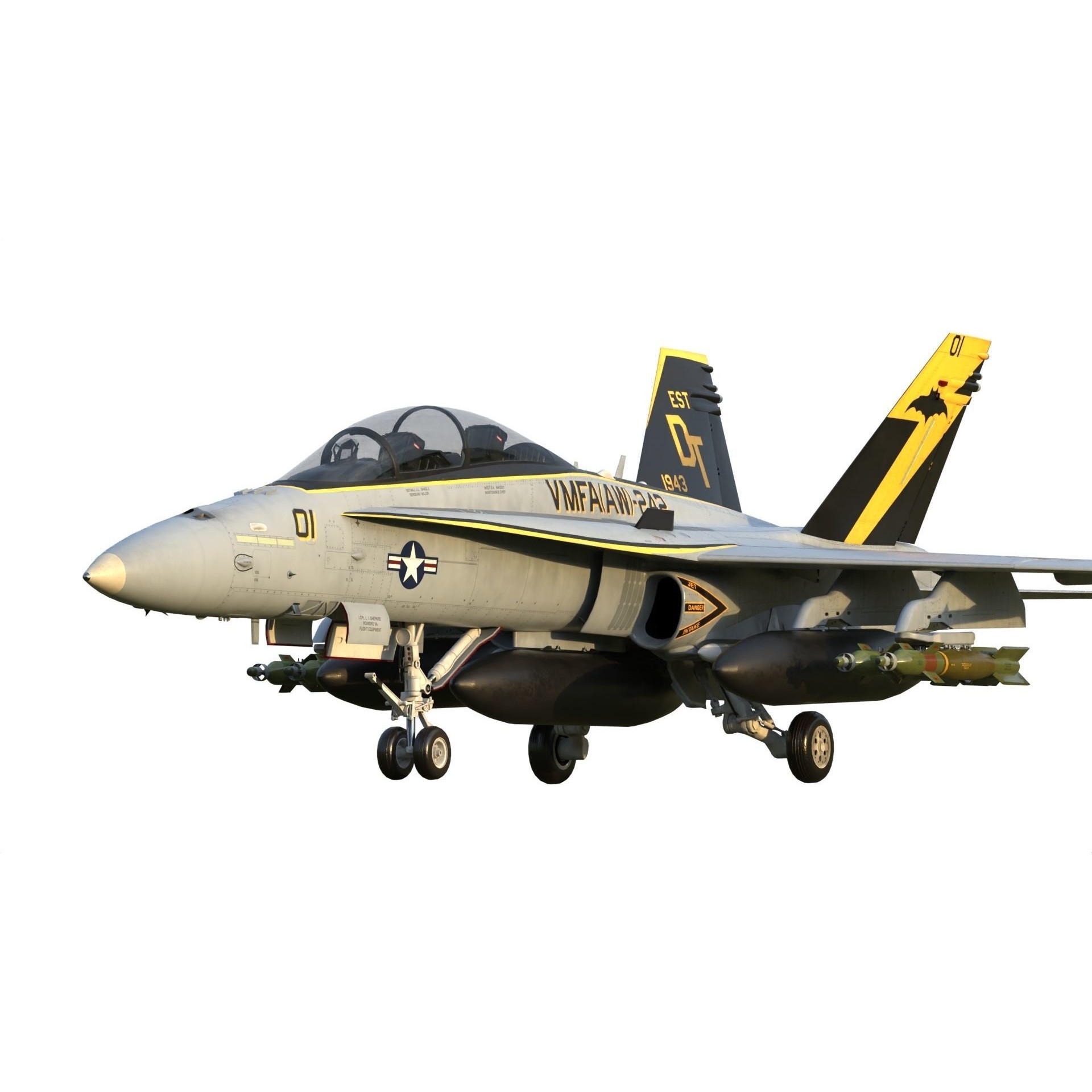 F-18 Hornet - Game-Ready 3D Model - View 10