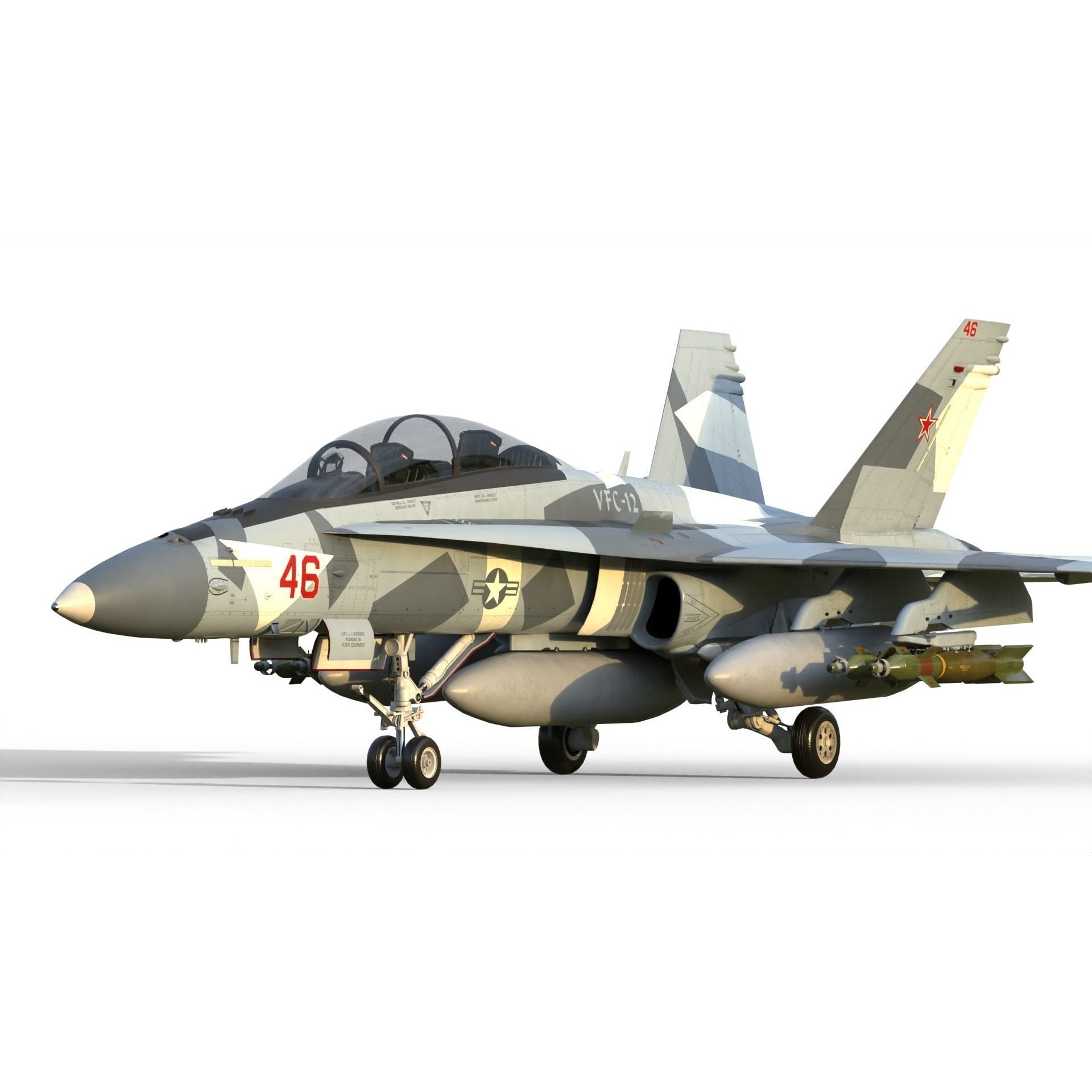 F-18 Hornet - Game-Ready 3D Model - View 11