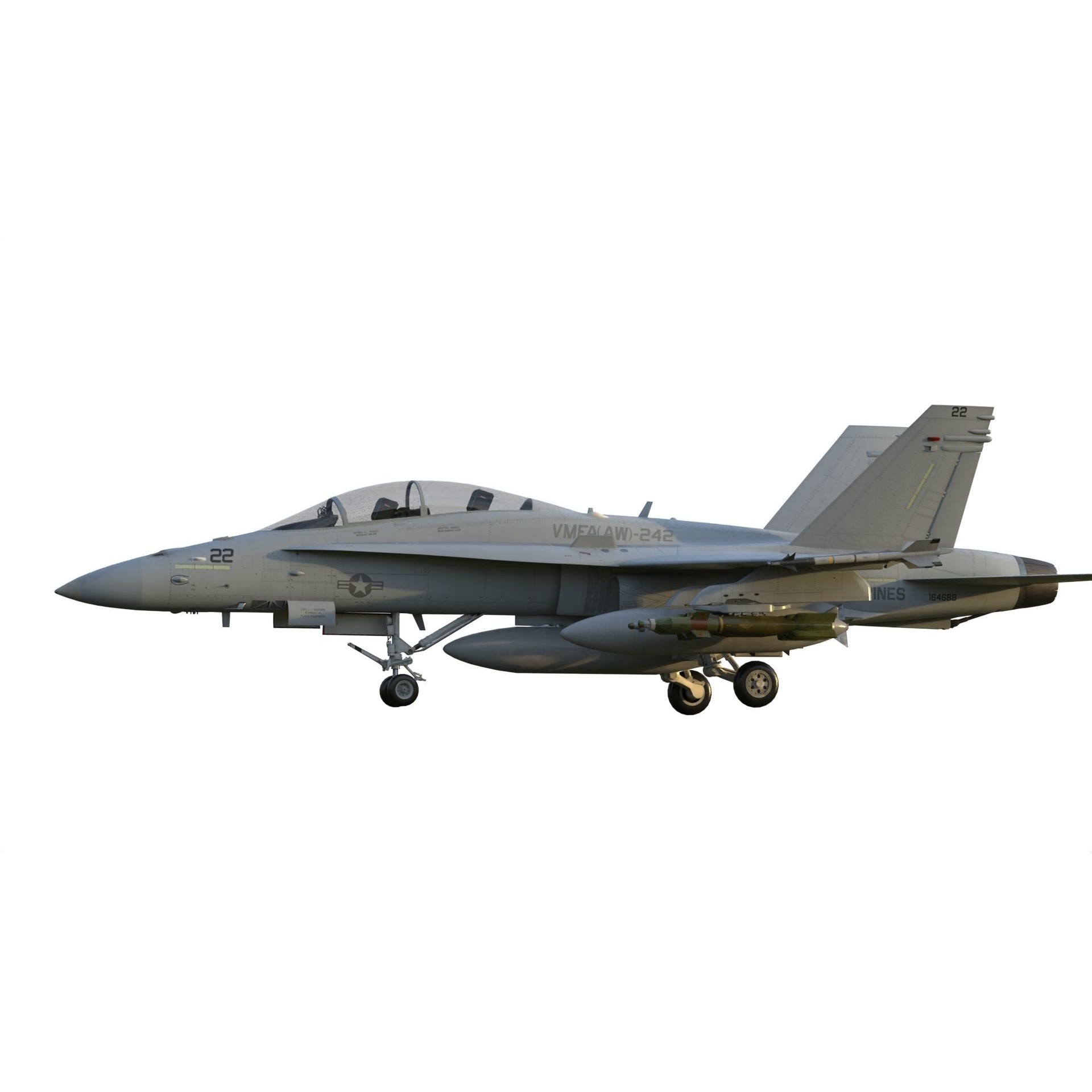 F-18 Hornet - Game-Ready 3D Model - View 12