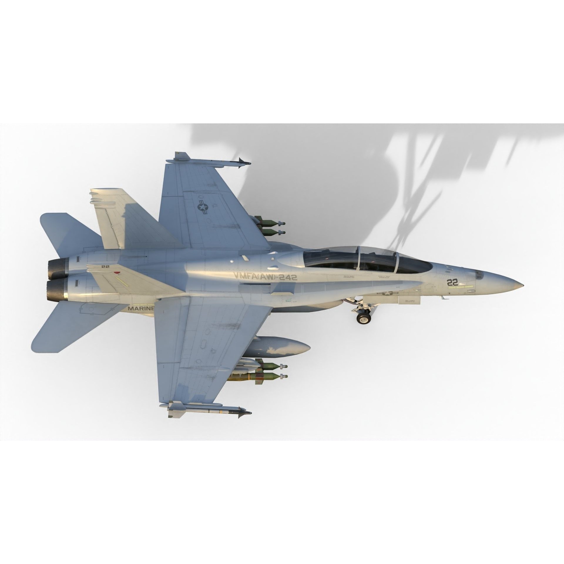 F-18 Hornet - Game-Ready 3D Model - View 15