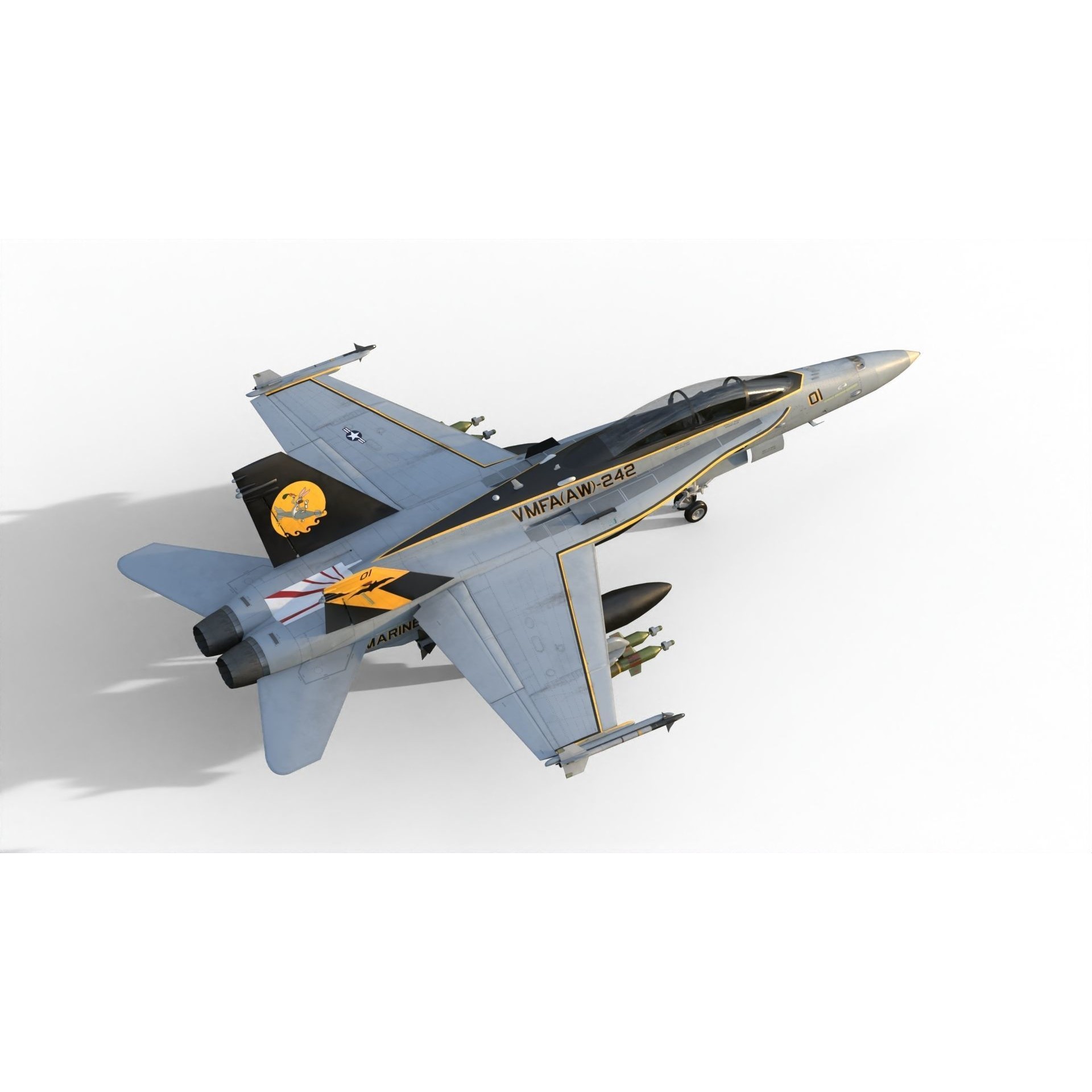 F-18 Hornet - Game-Ready 3D Model - View 16