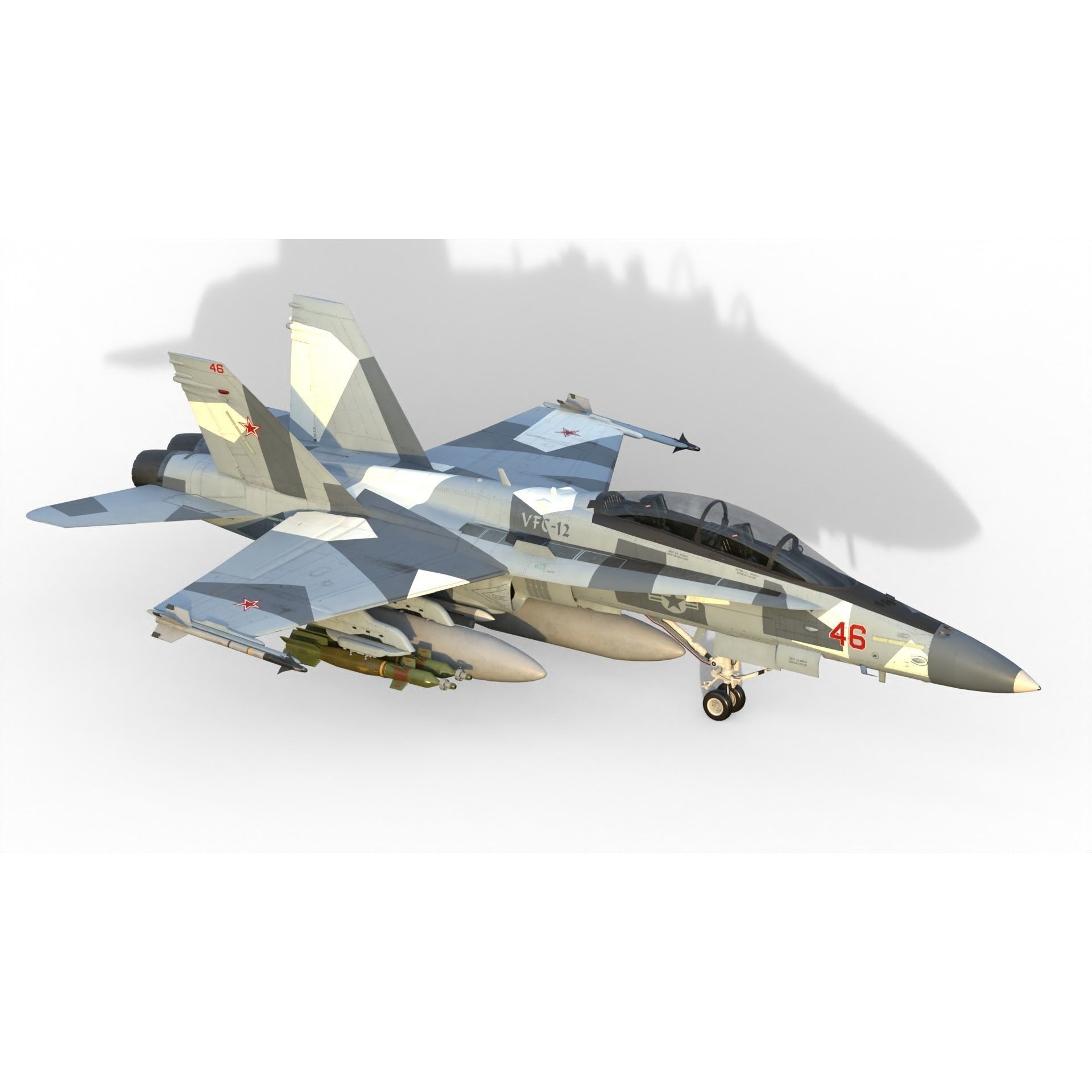F-18 Hornet - Game-Ready 3D Model - View 17
