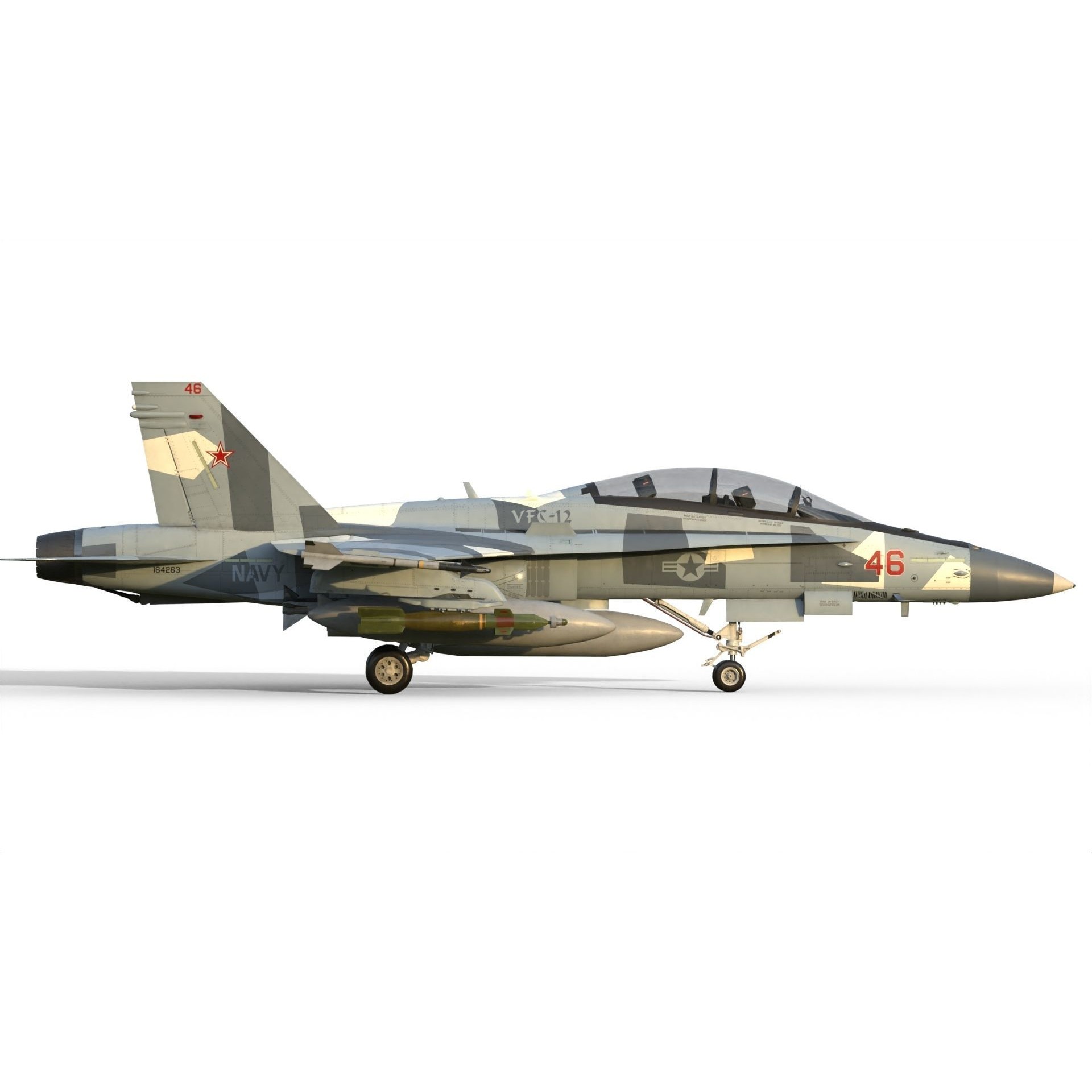 F-18 Hornet - Game-Ready 3D Model - View 18