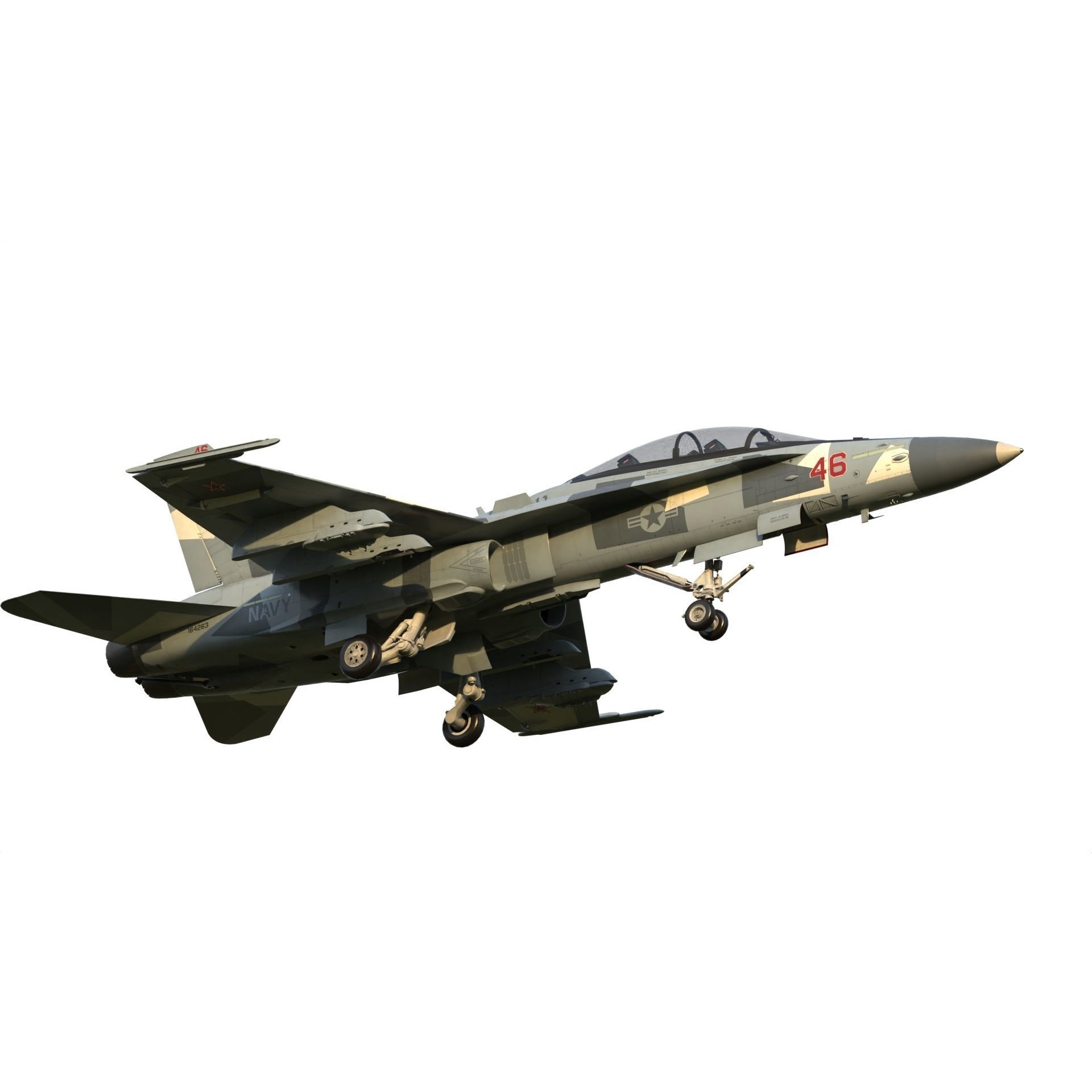 F-18 Hornet - Game-Ready 3D Model - View 19