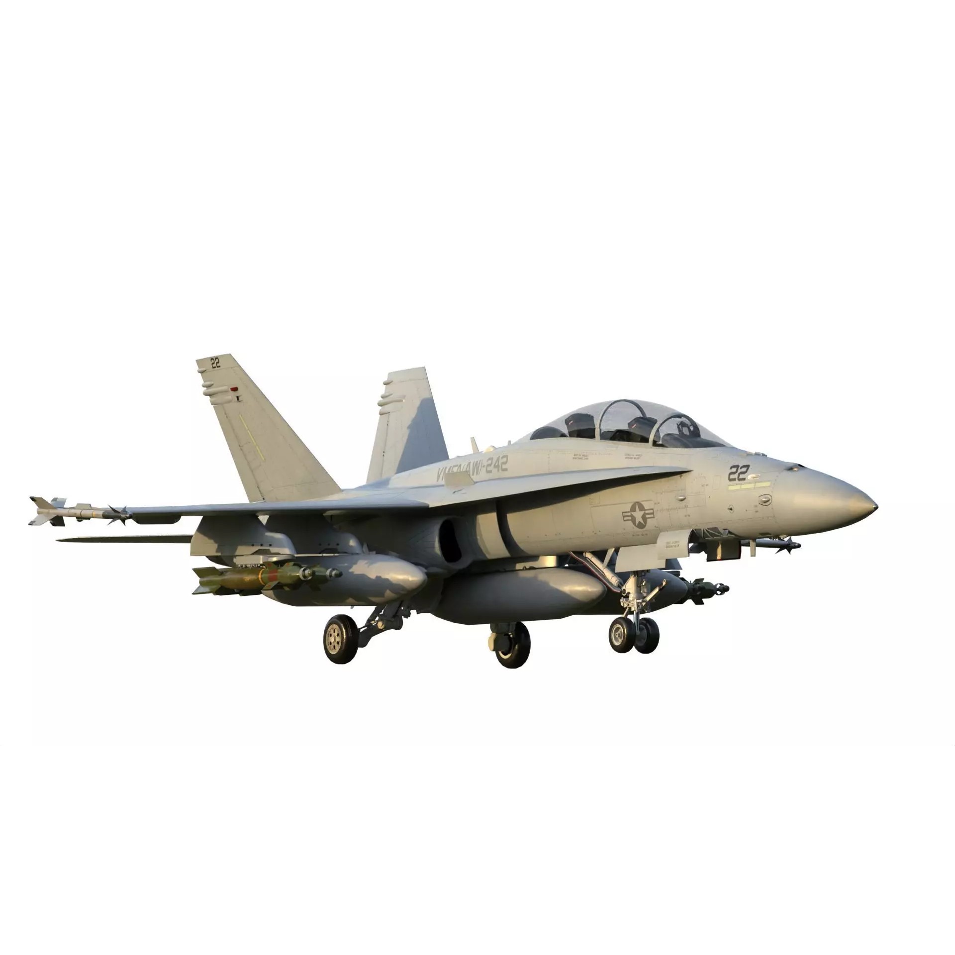 F-18 Hornet - Game-Ready 3D Model - View 2