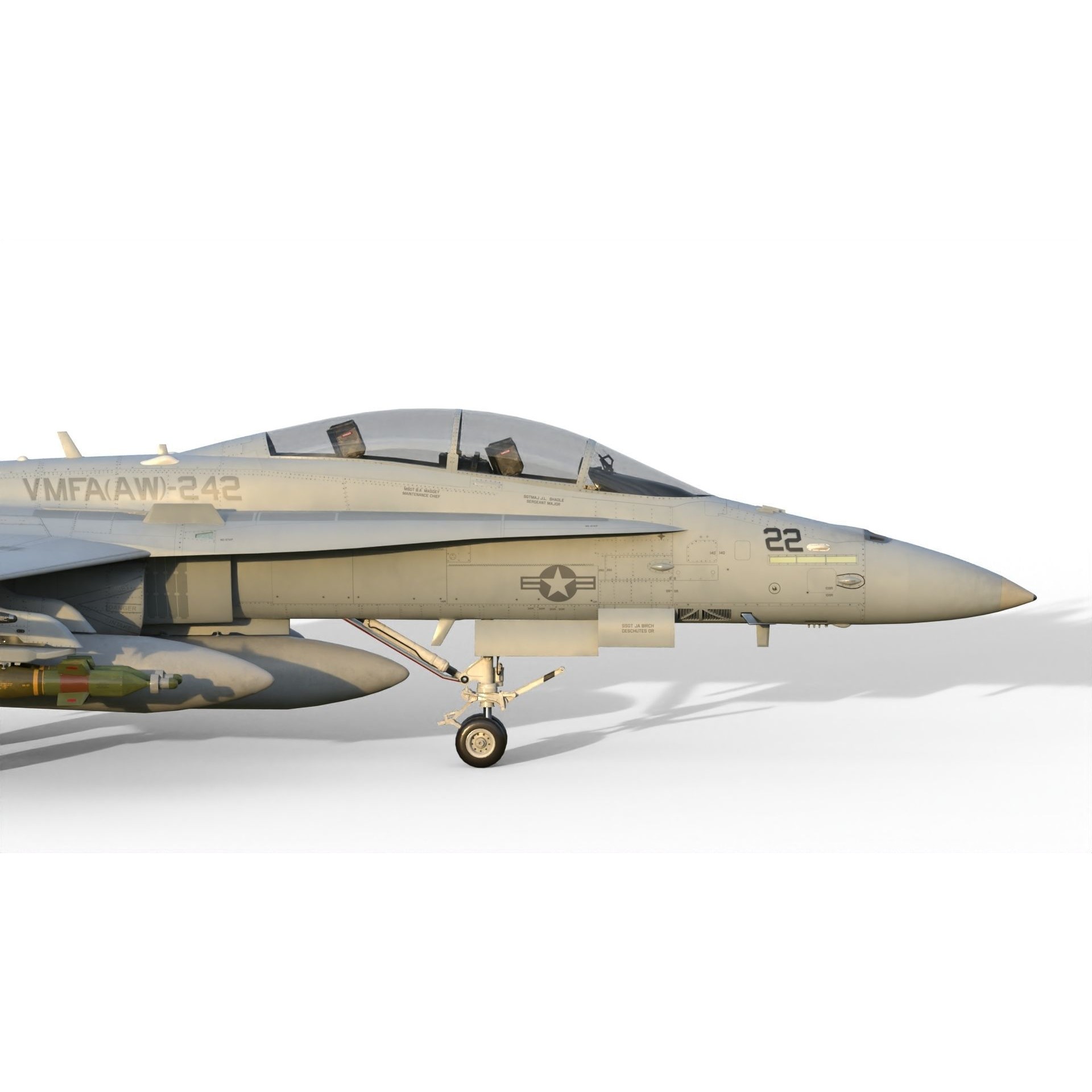F-18 Hornet - Game-Ready 3D Model - View 21