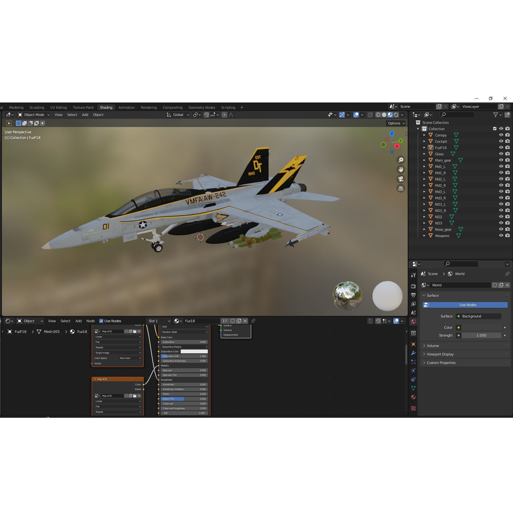 F-18 Hornet - Game-Ready 3D Model - View 22