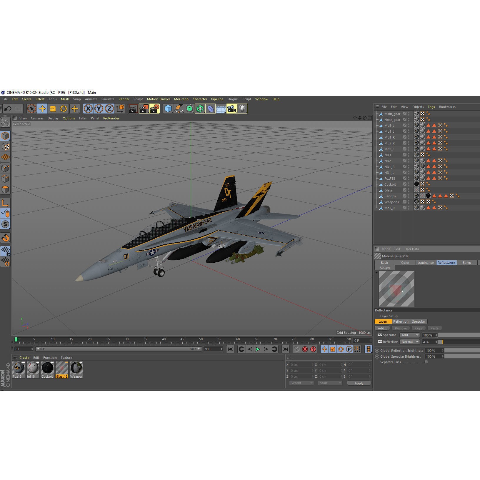 F-18 Hornet - Game-Ready 3D Model - View 23