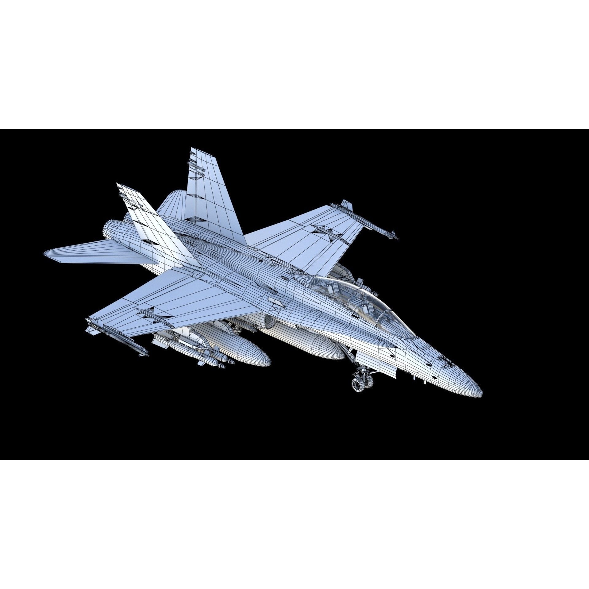 F-18 Hornet - Game-Ready 3D Model - View 25