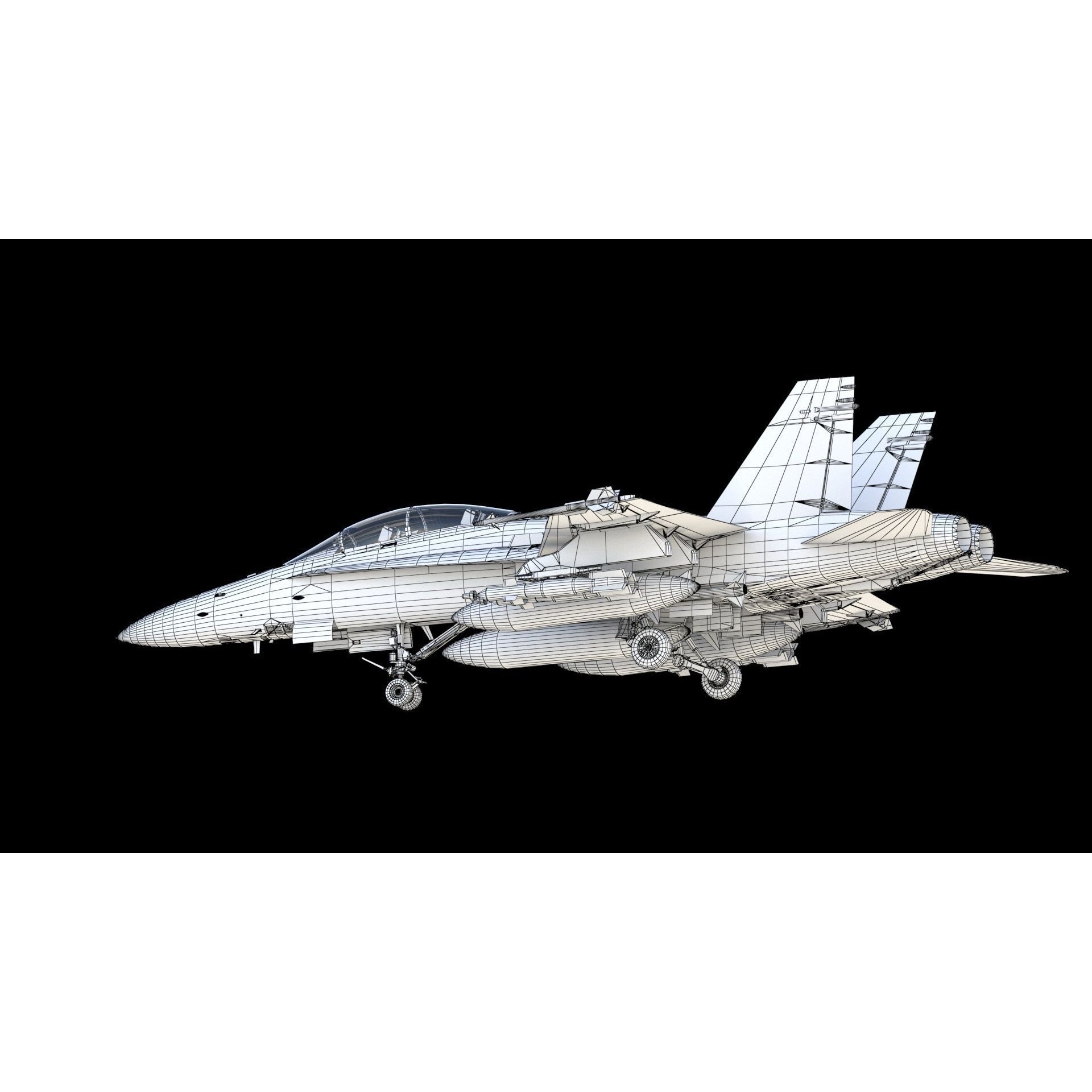 F-18 Hornet - Game-Ready 3D Model - View 26