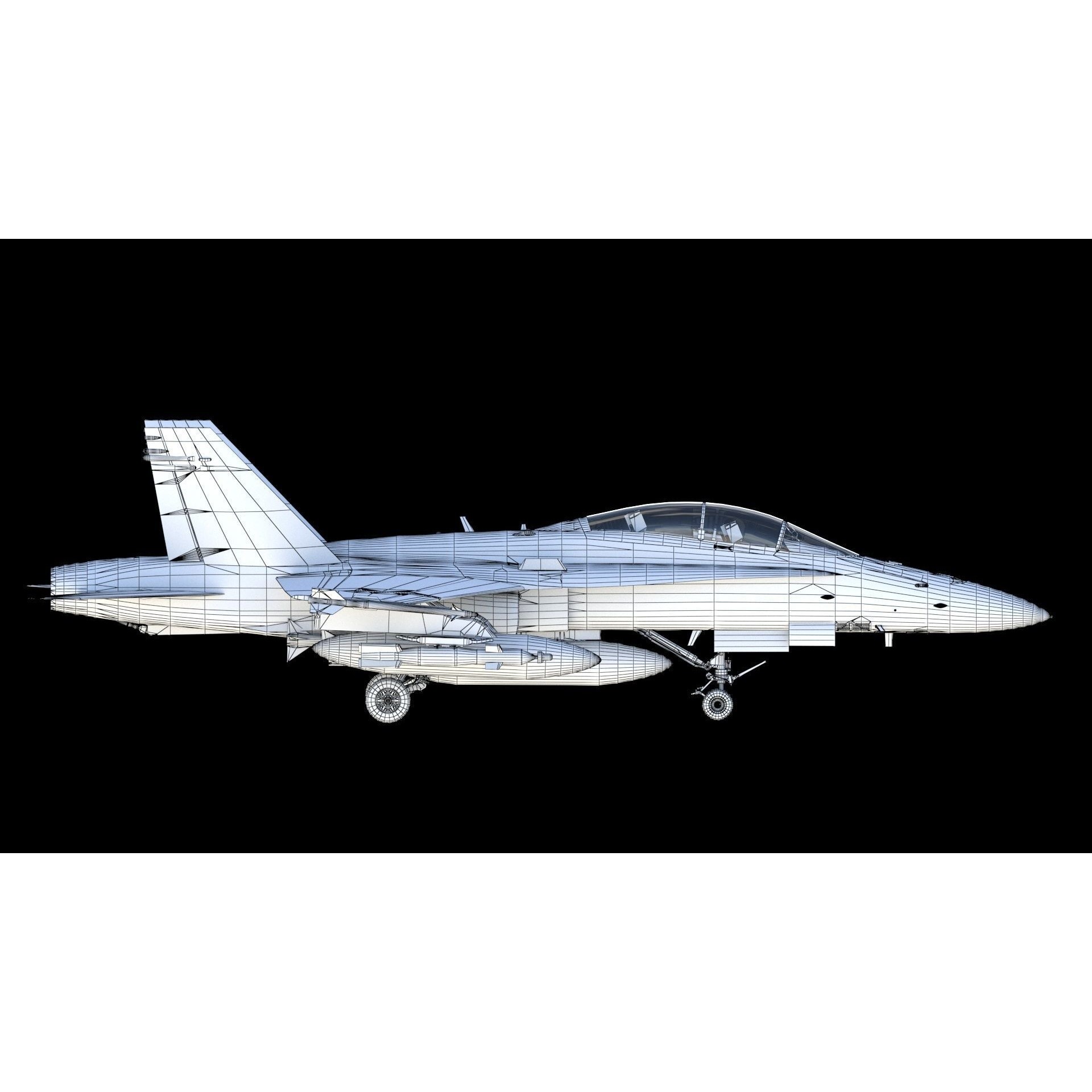 F-18 Hornet - Game-Ready 3D Model - View 28