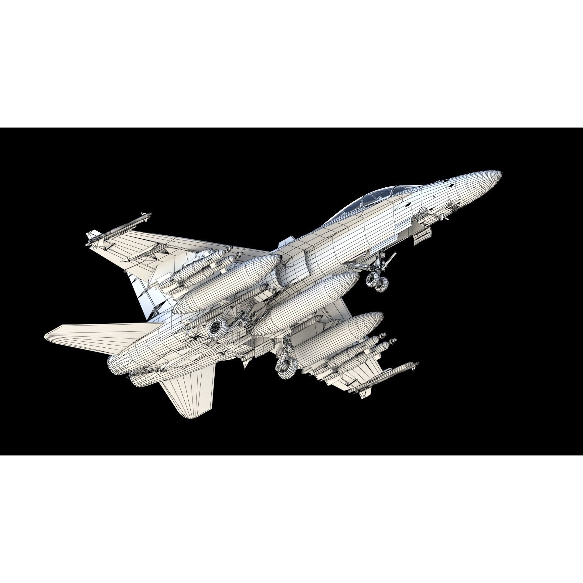 F-18 Hornet - Game-Ready 3D Model - View 29