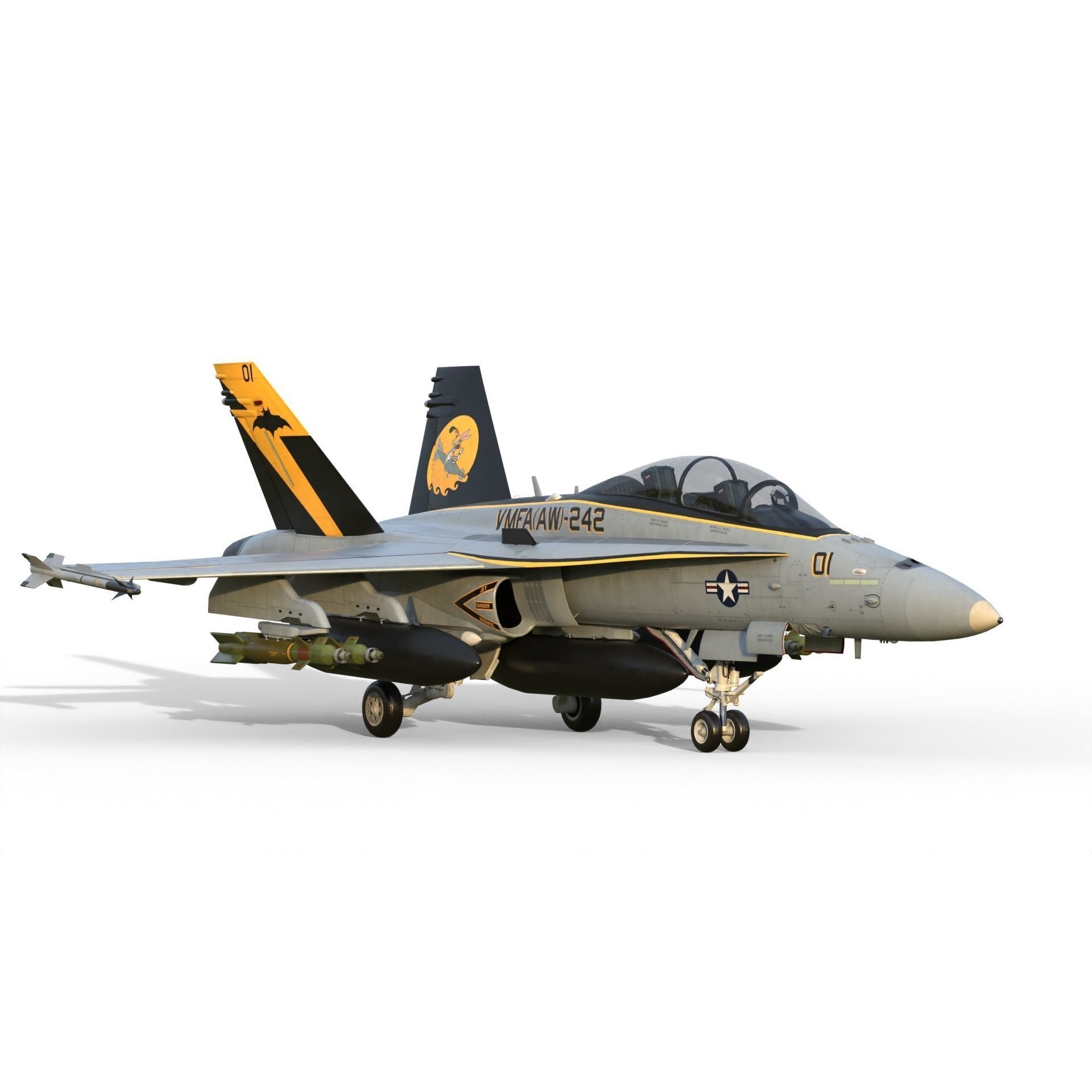 F-18 Hornet - Game-Ready 3D Model - View 3