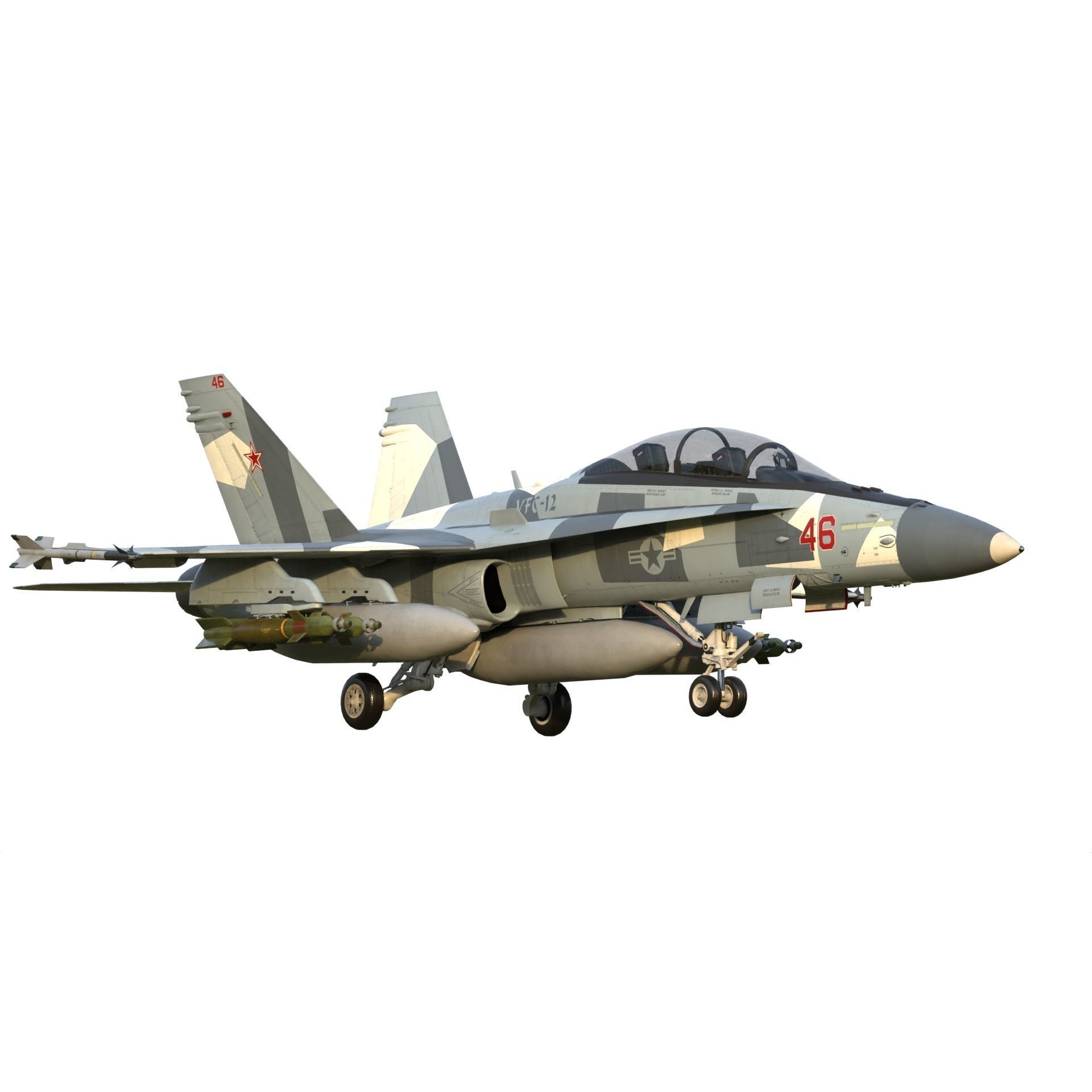 F-18 Hornet - Game-Ready 3D Model - View 4