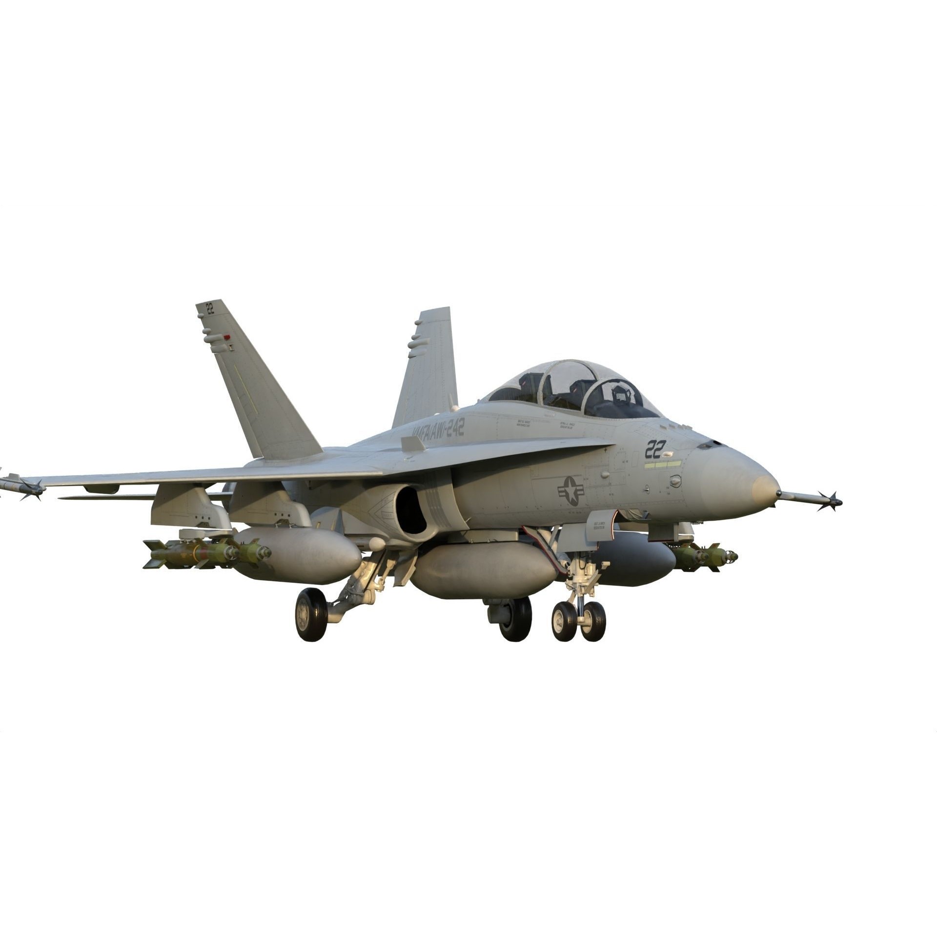 F-18 Hornet - Game-Ready 3D Model - View 6