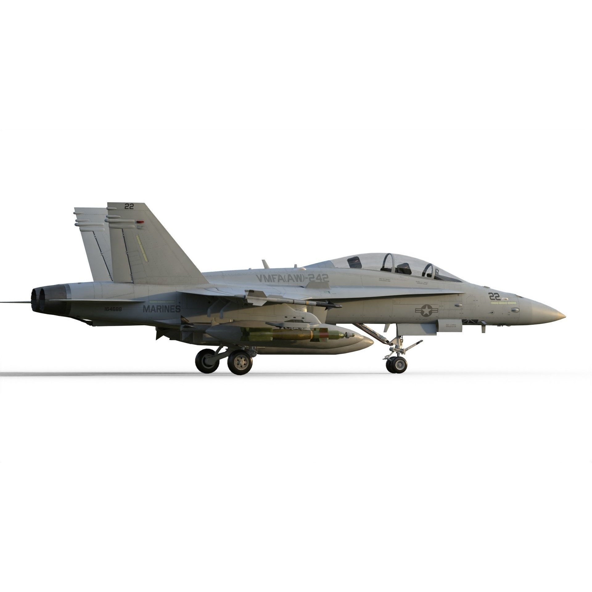 F-18 Hornet - Game-Ready 3D Model - View 7