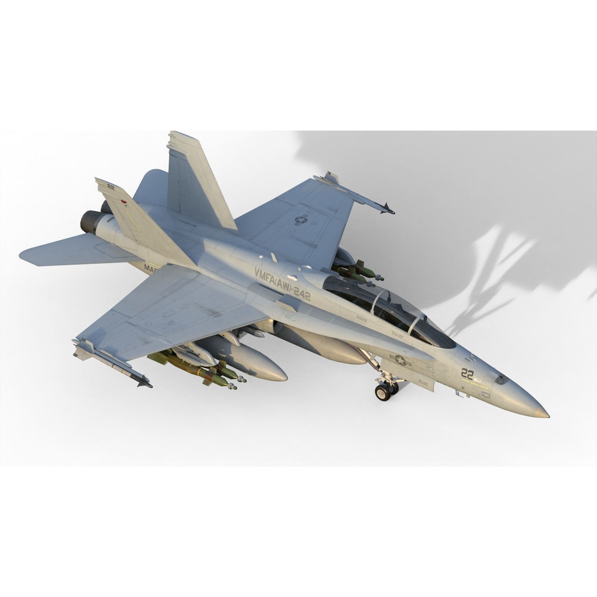 F-18 Hornet - Game-Ready 3D Model - View 8
