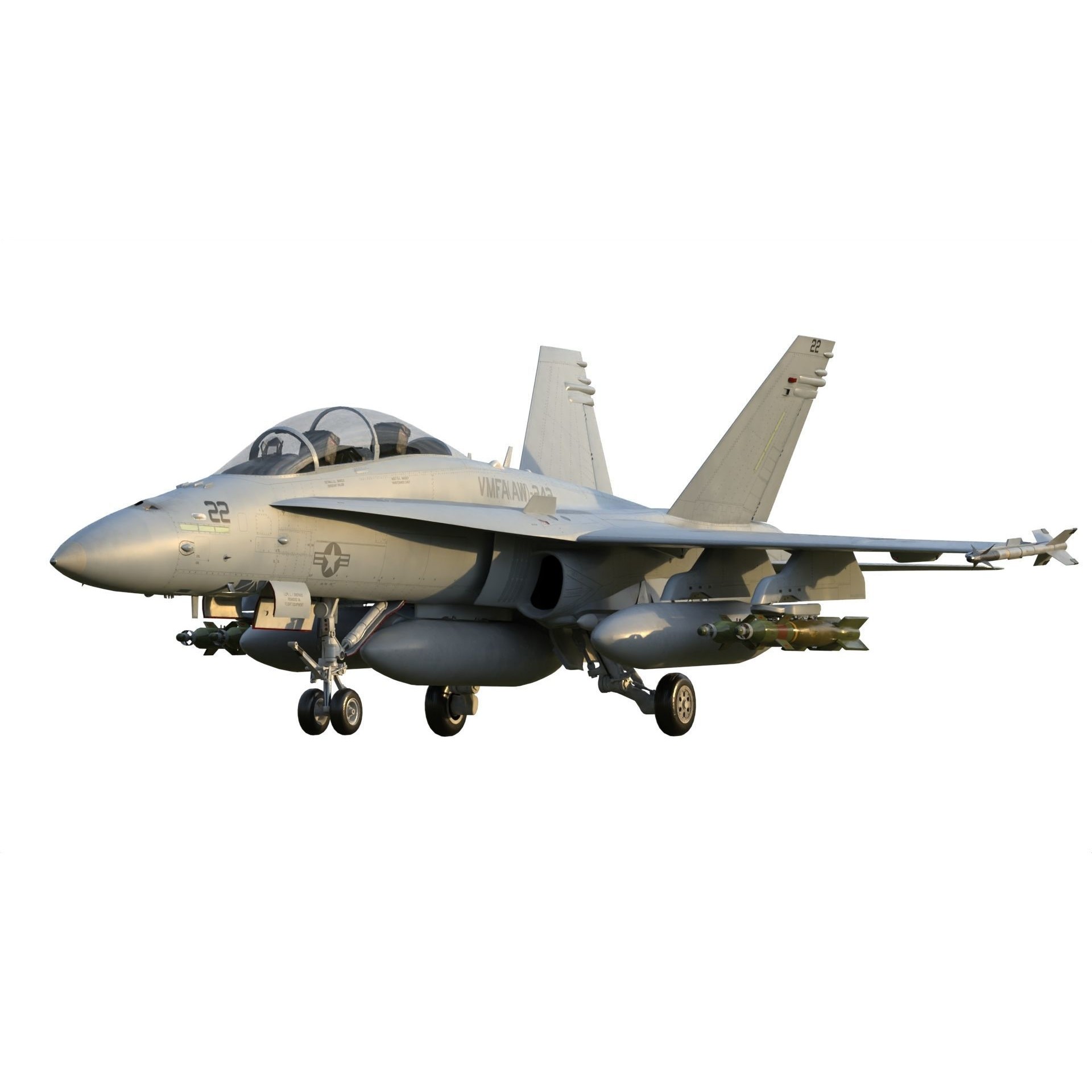 F-18 Hornet - Game-Ready 3D Model - View 9