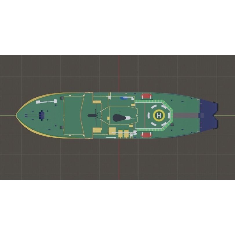 Swedish Atle Class Icebreakers 3D Model – Low Poly Watercraft, Blender, OBJ - View 13