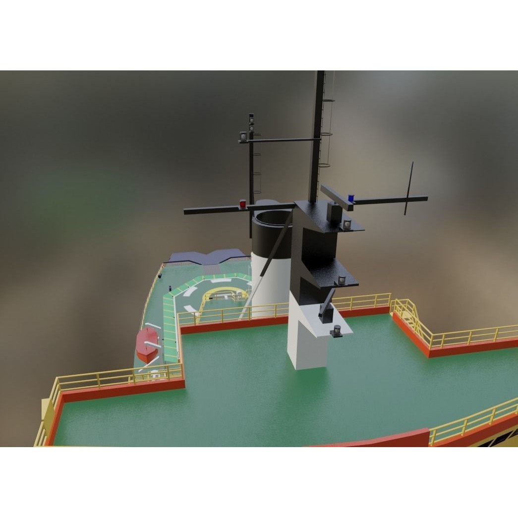 Swedish Atle Class Icebreakers 3D Model – Low Poly Watercraft, Blender, OBJ - View 14
