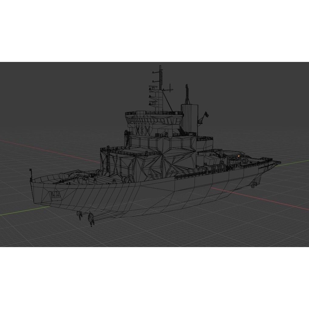 Swedish Atle Class Icebreakers 3D Model – Low Poly Watercraft, Blender, OBJ - View 7