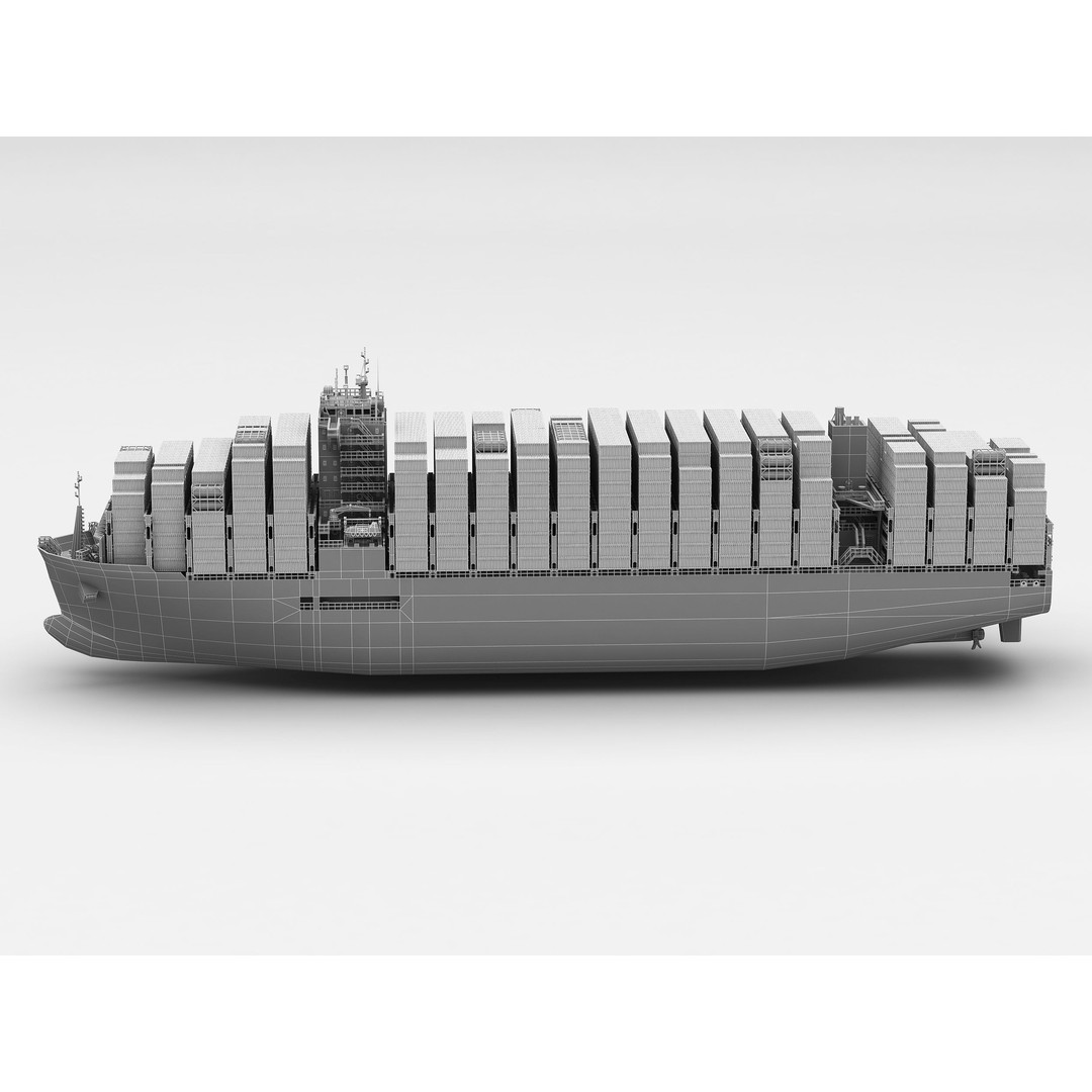 Container Ship 3D Model – Low Poly Industrial Vessel, FBX - View 12