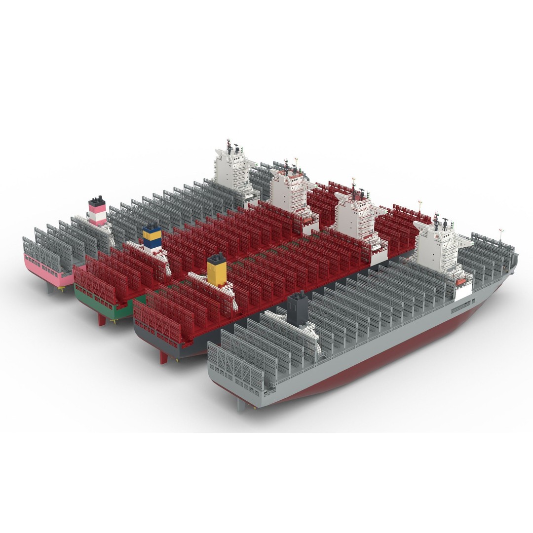 Container Ship 3D Model – Low Poly Industrial Vessel, FBX - View 5