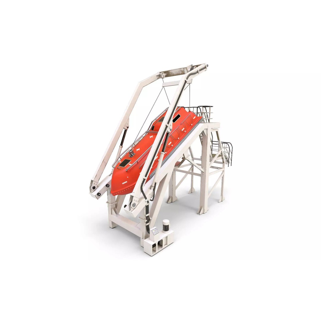 Freefall Lifeboat 3D Model – PBR Textured Industrial Watercraft, FBX - View 2