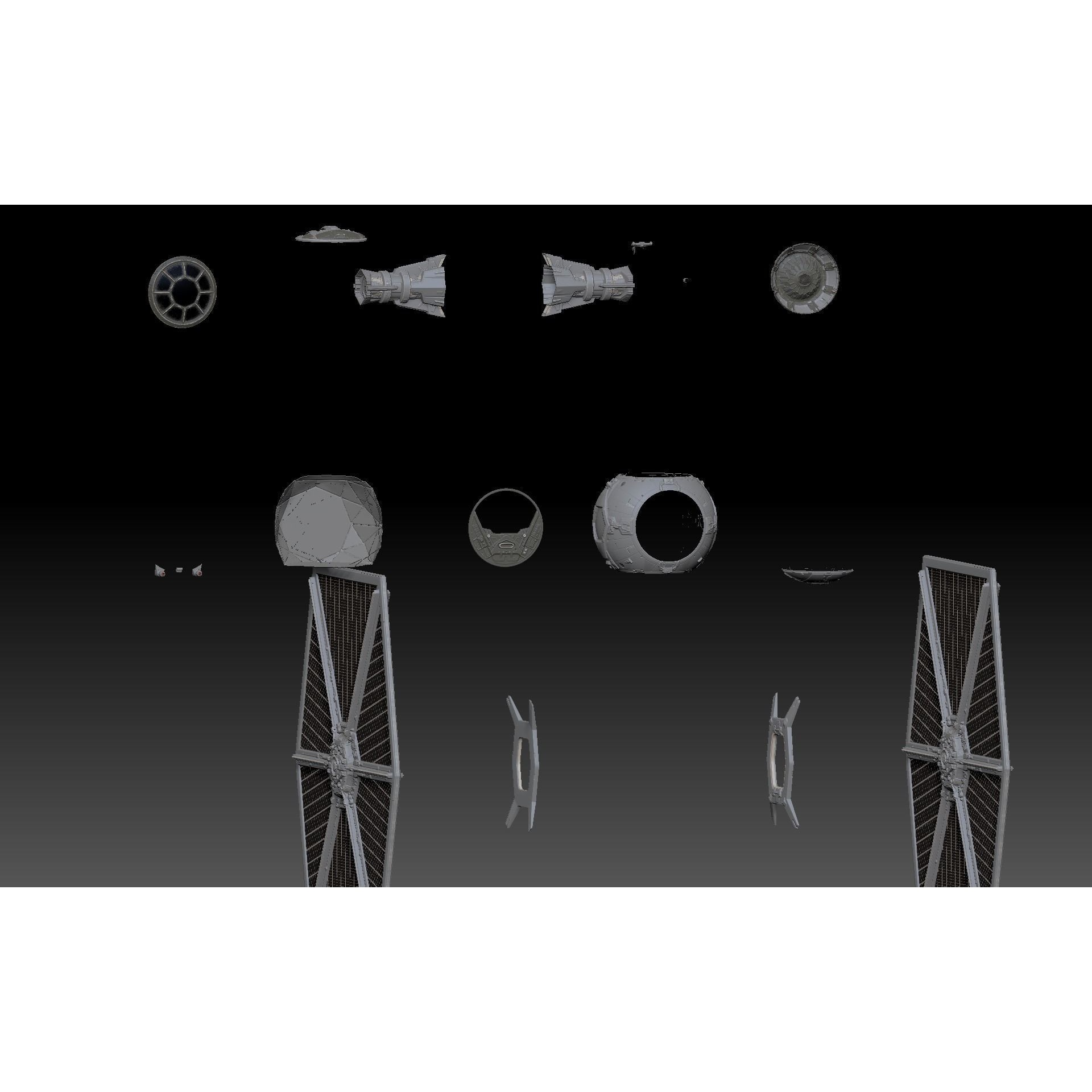 Tie Fighter - PBR Game-Ready 3D Model - View 24