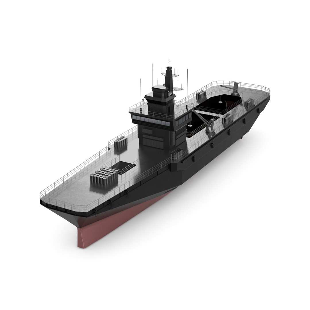 Landing Ship 3D Model – Military Watercraft with PBR Textures, FBX