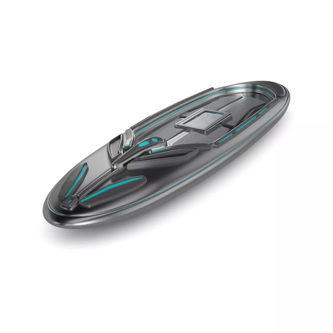 Futuristic Paddleboard 3D Model – Low Poly Game Asset, FBX