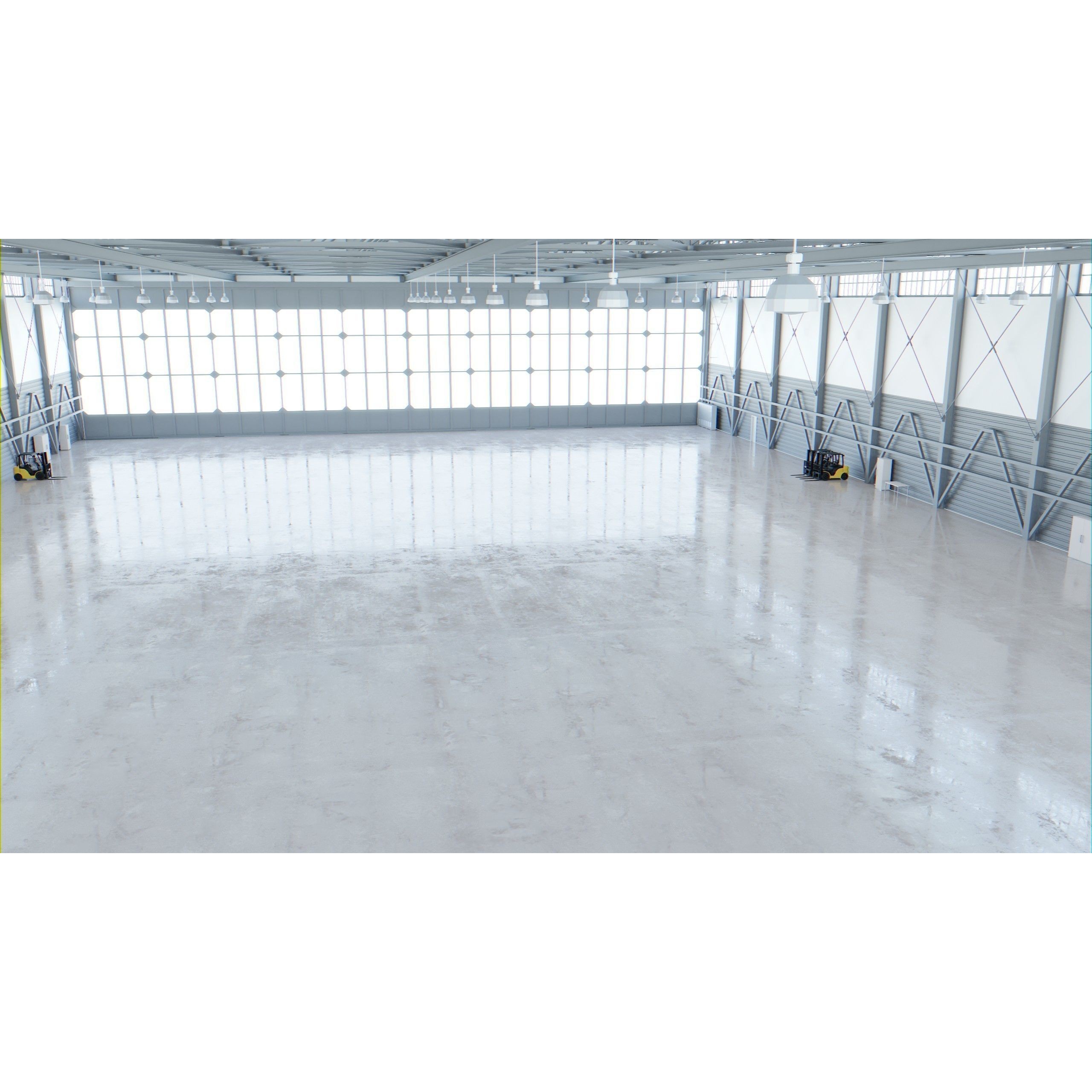 Airplane Hangar Interior - Low-Poly Game-Ready 3D Model - View 10