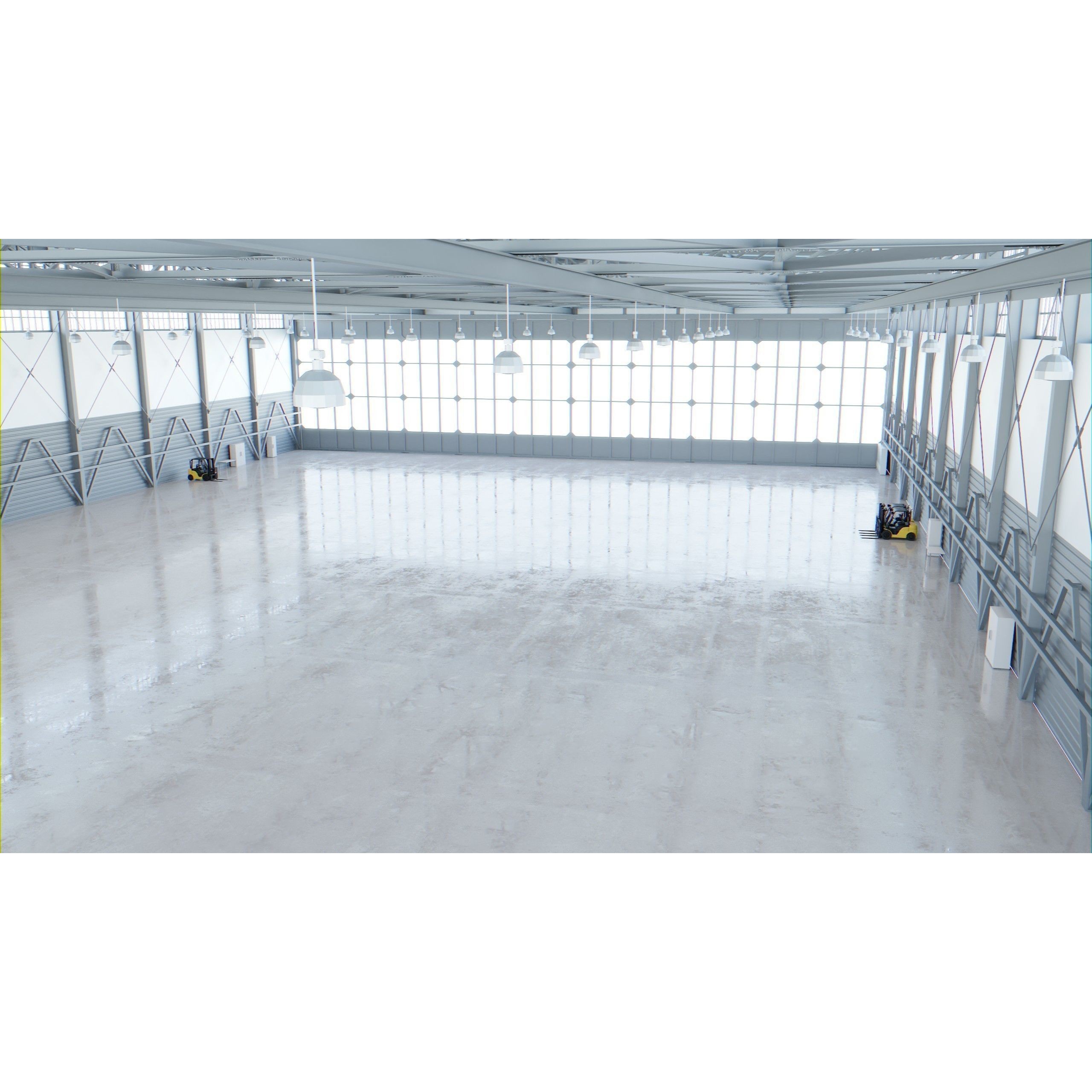 Airplane Hangar Interior - Low-Poly Game-Ready 3D Model - View 11