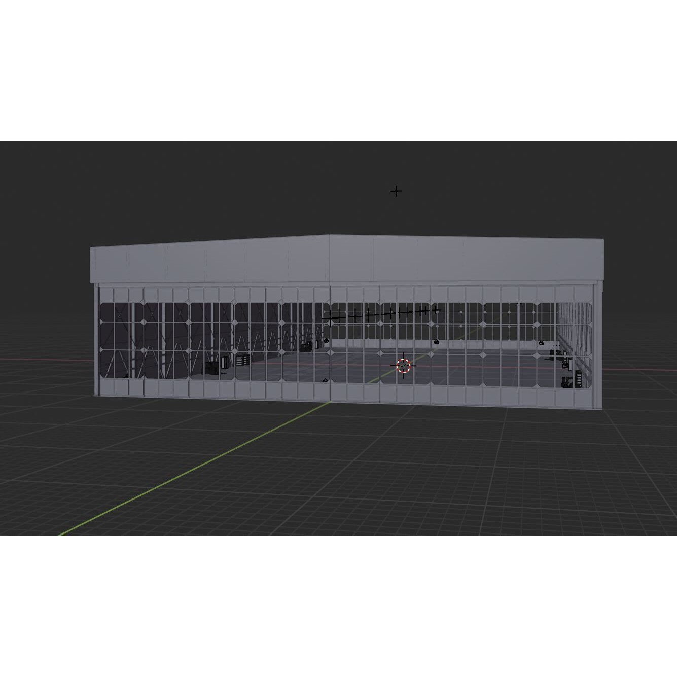 Airplane Hangar Interior - Low-Poly Game-Ready 3D Model - View 12