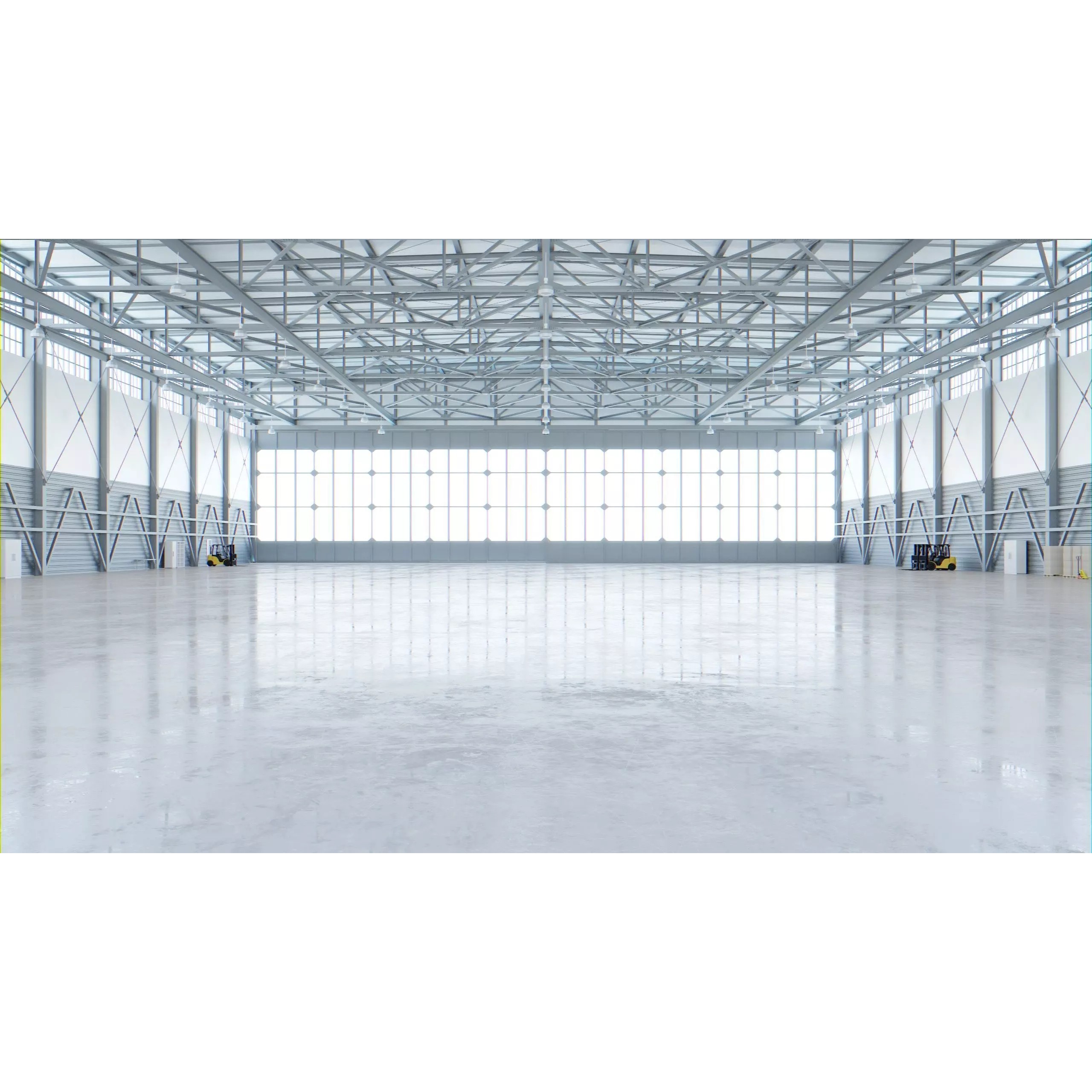 Airplane Hangar Interior - Low-Poly Game-Ready 3D Model - View 2