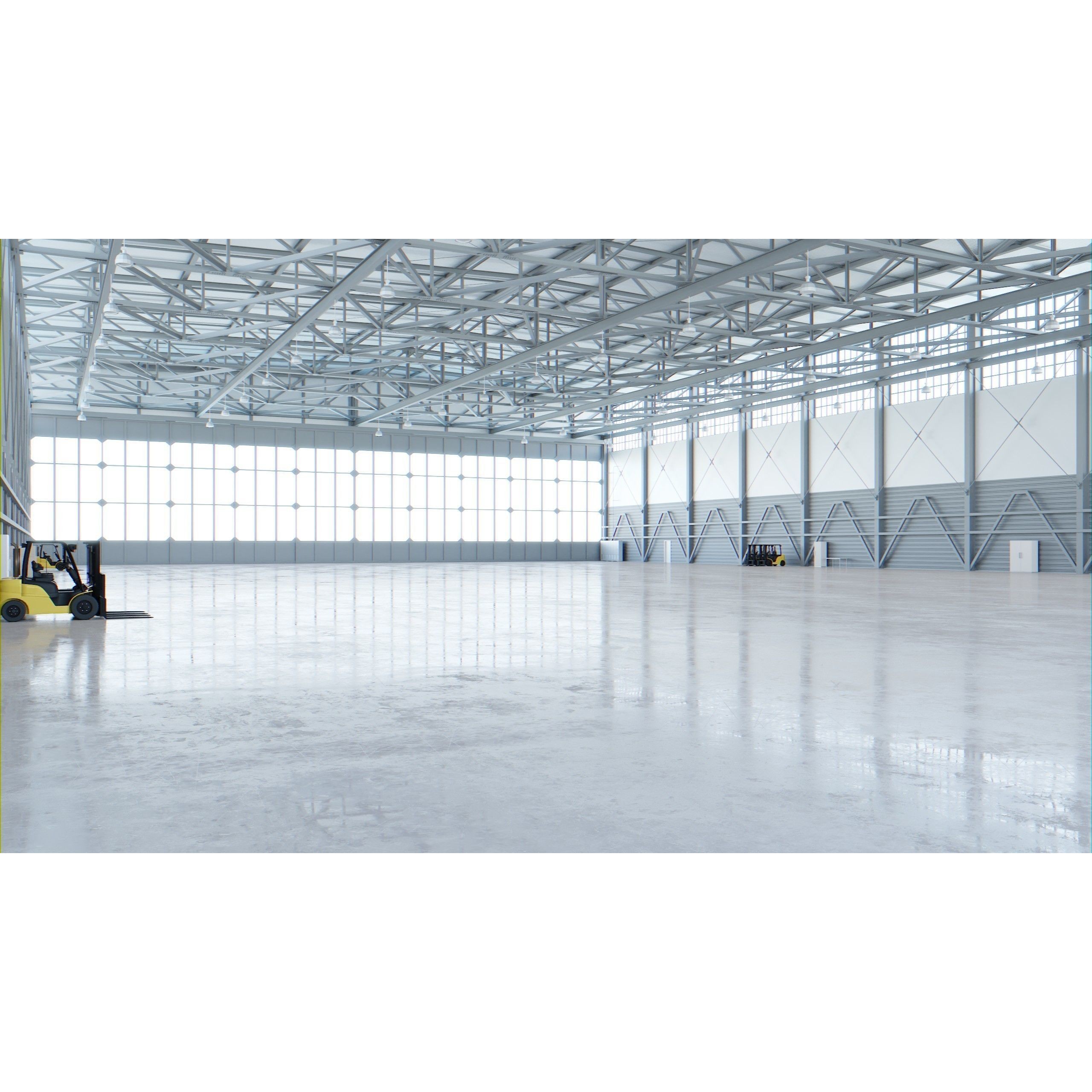 Airplane Hangar Interior - Low-Poly Game-Ready 3D Model - View 4