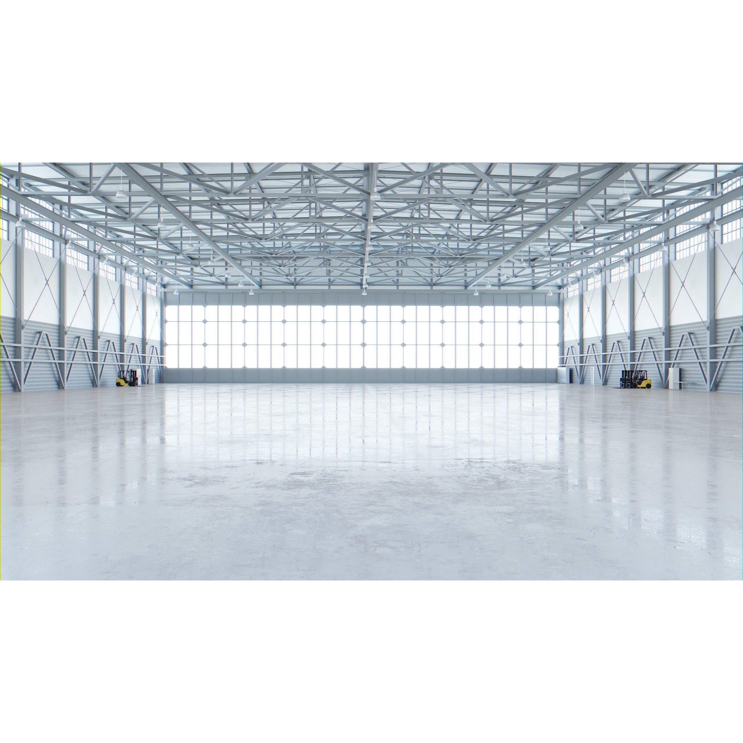 Airplane Hangar Interior - Low-Poly Game-Ready 3D Model - View 5