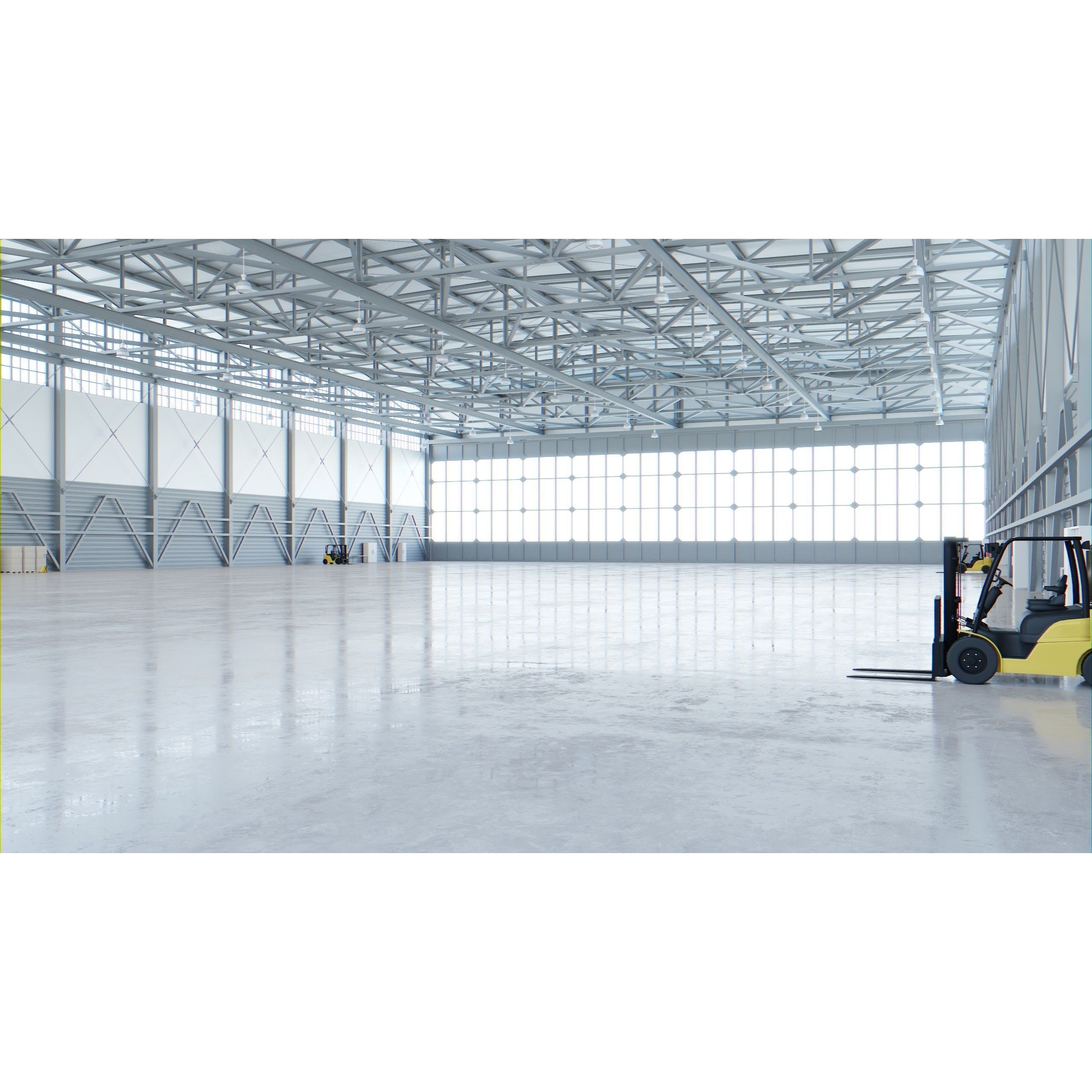 Airplane Hangar Interior - Low-Poly Game-Ready 3D Model - View 6