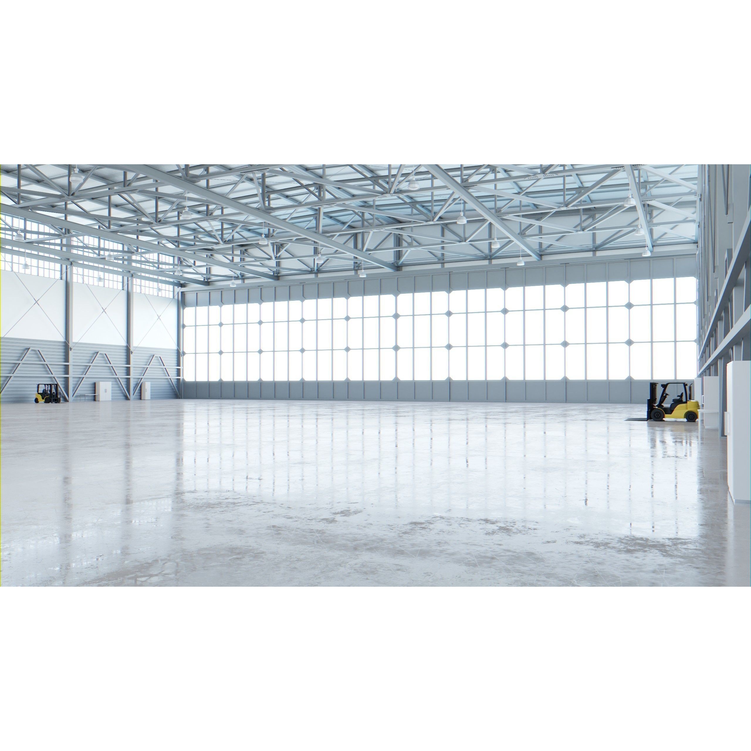 Airplane Hangar Interior - Low-Poly Game-Ready 3D Model - View 7