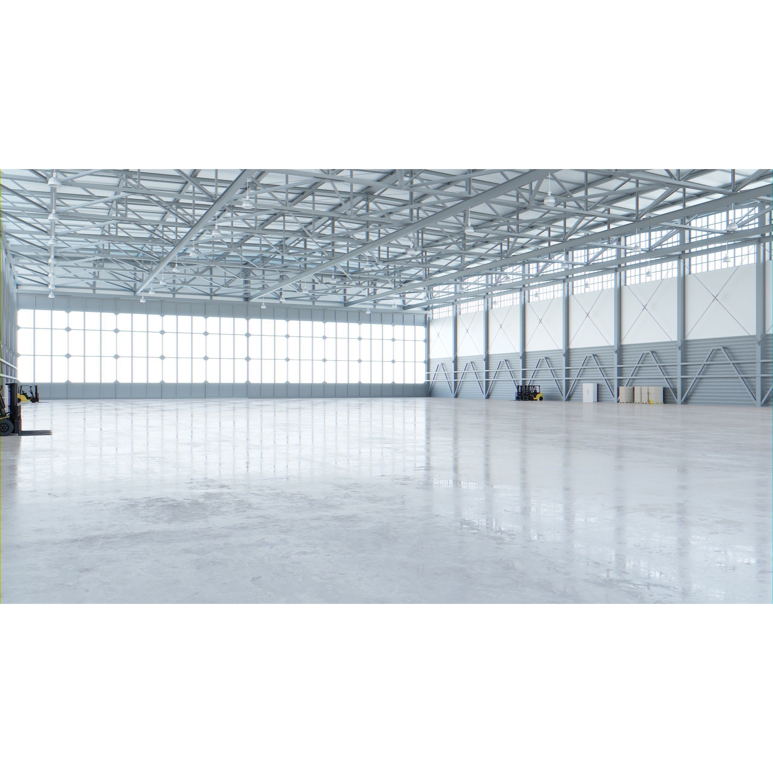 Airplane Hangar Interior - Low-Poly Game-Ready 3D Model - View 8