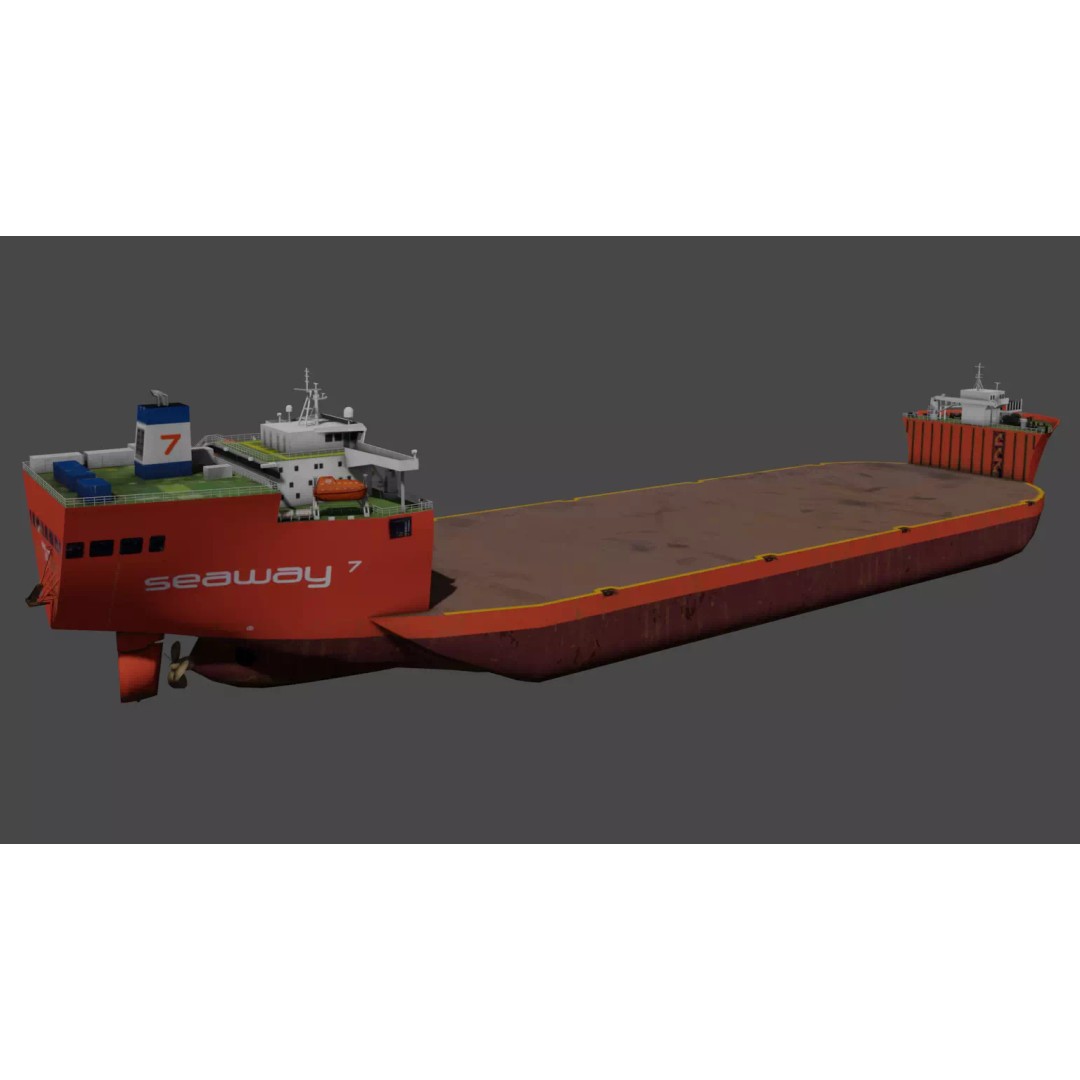 Seaway Hawk 3D Model – Low Poly Vessel for Industrial Use, FBX - View 10