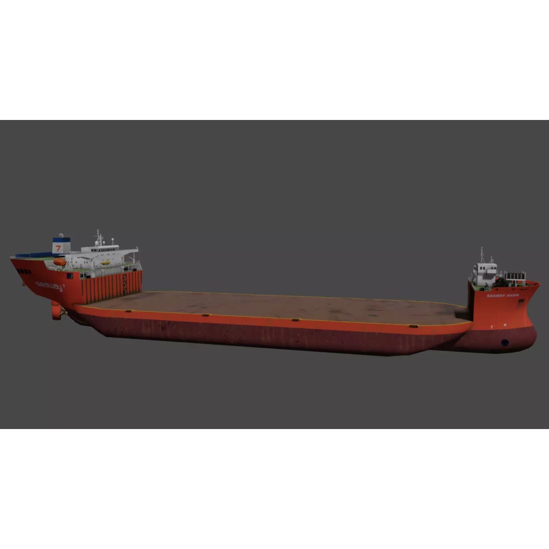 Seaway Hawk 3D Model – Low Poly Vessel for Industrial Use, FBX - View 11