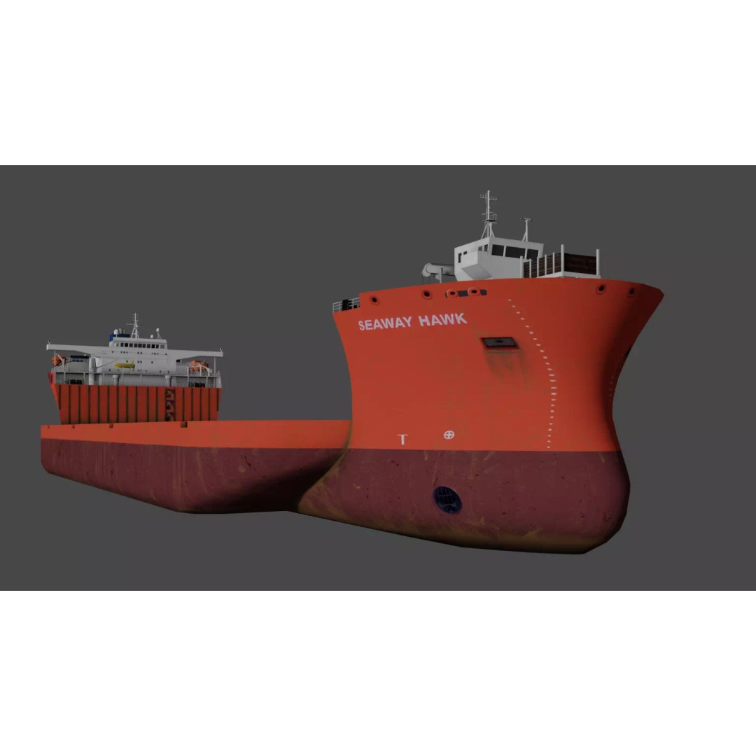 Seaway Hawk 3D Model – Low Poly Vessel for Industrial Use, FBX - View 14