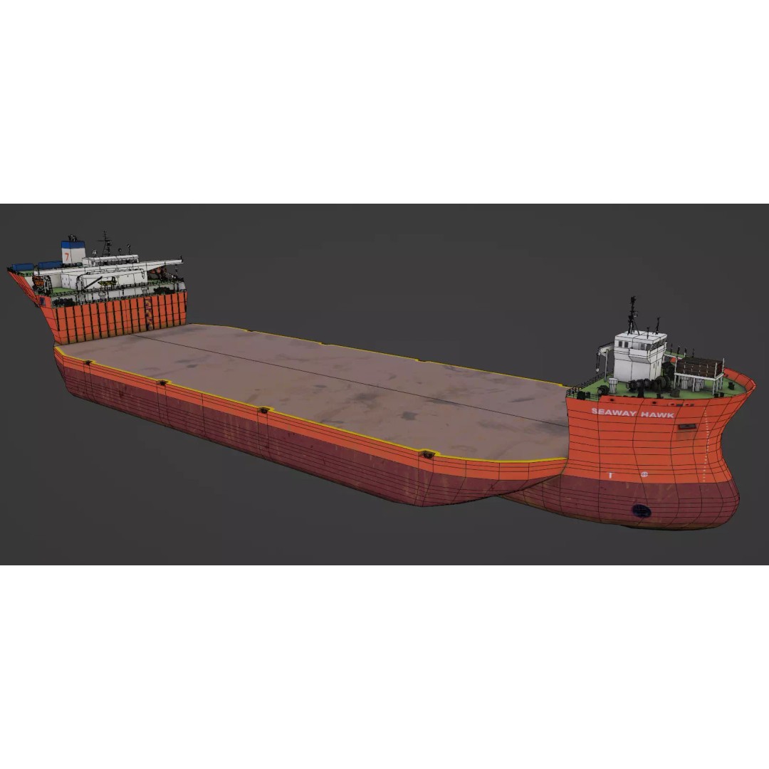 Seaway Hawk 3D Model – Low Poly Vessel for Industrial Use, FBX - View 15