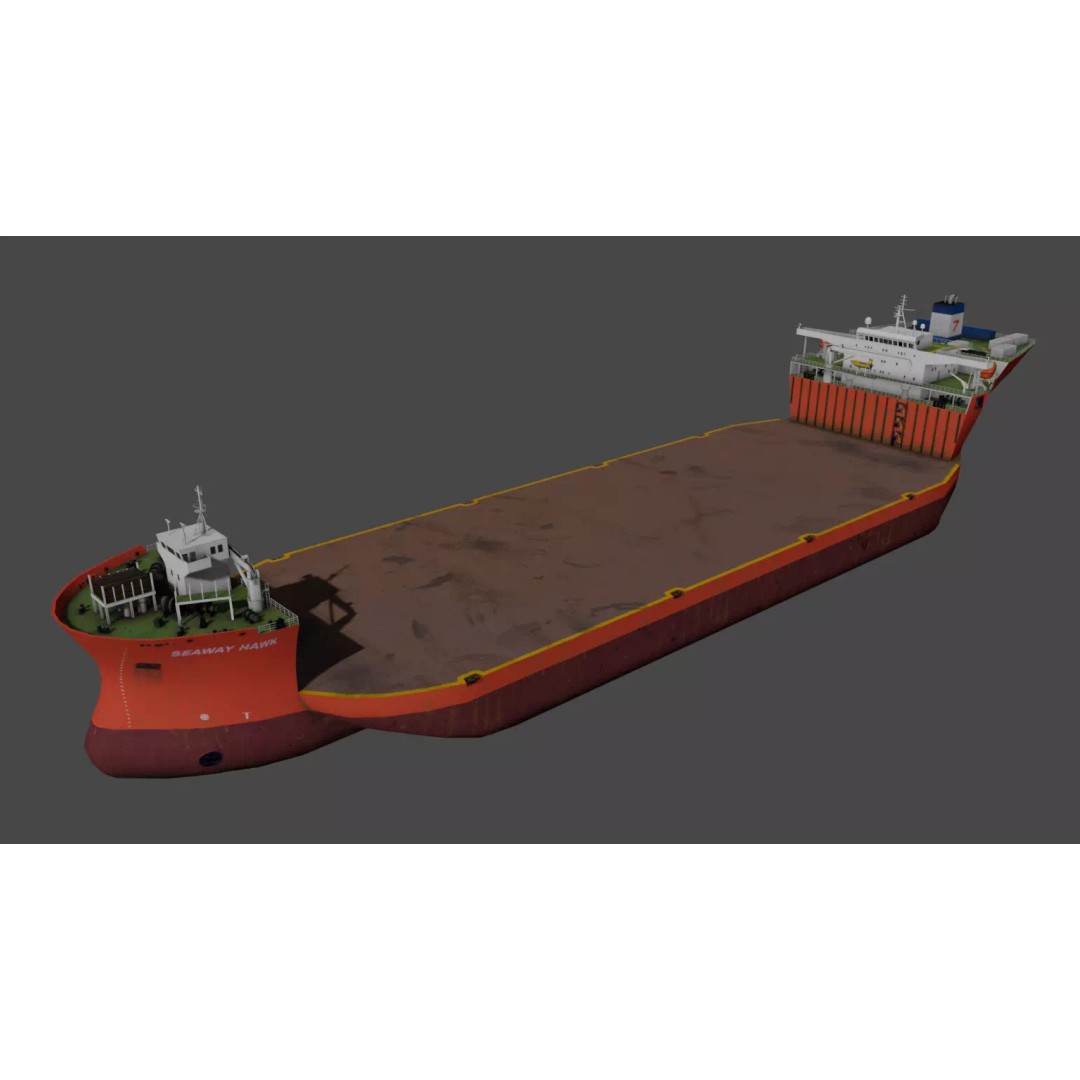 Seaway Hawk 3D Model – Low Poly Vessel for Industrial Use, FBX - View 2