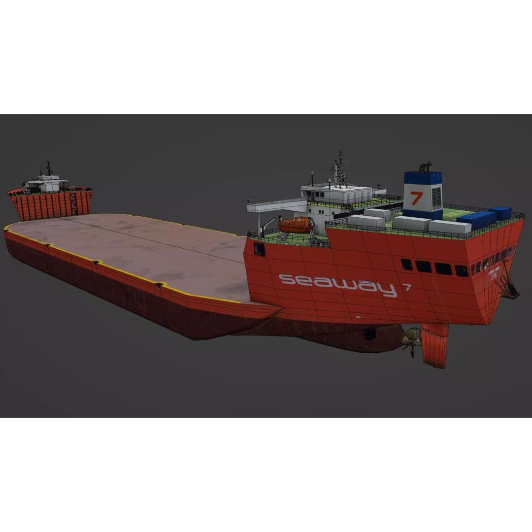 Seaway Hawk 3D Model – Low Poly Vessel for Industrial Use, FBX - View 5
