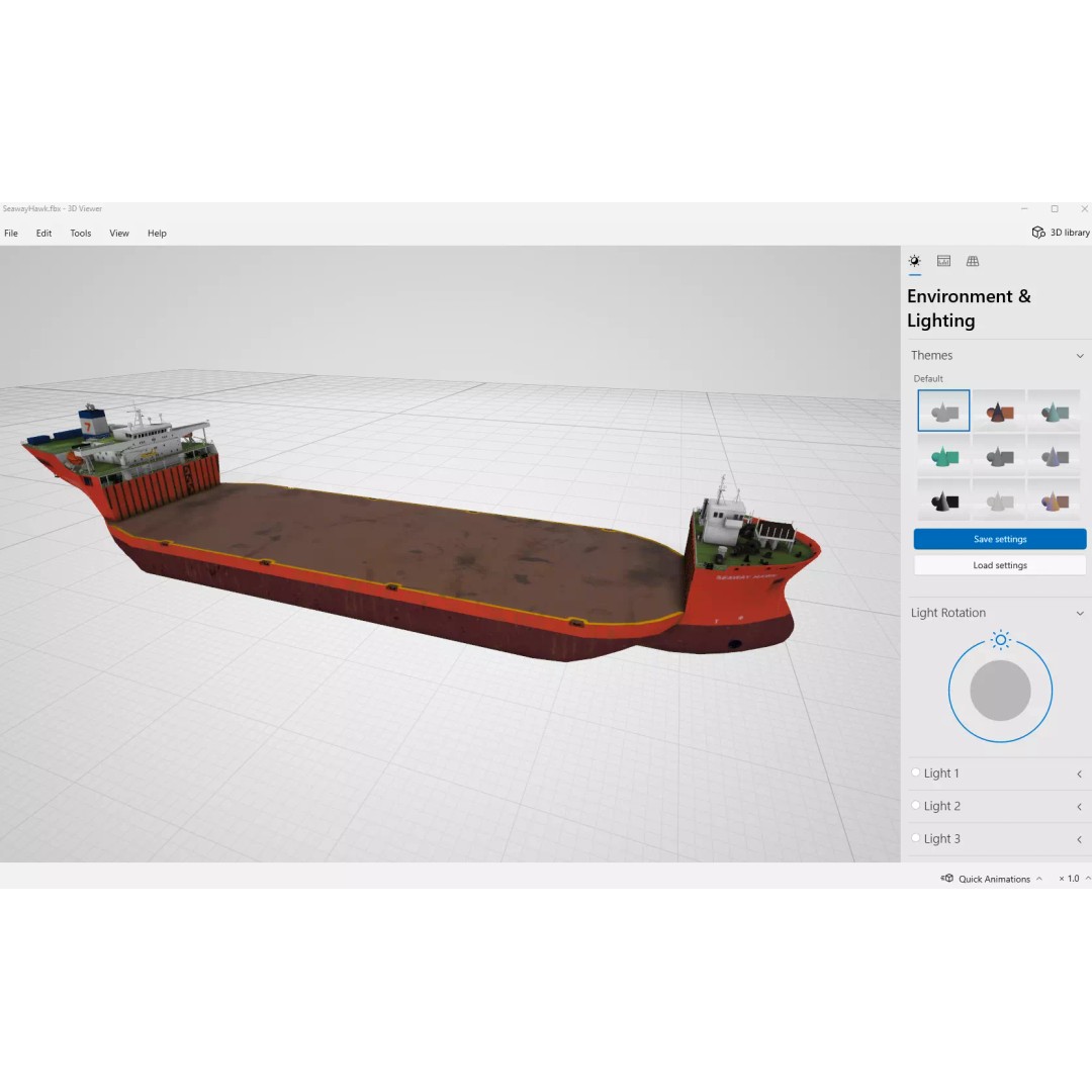 Seaway Hawk 3D Model – Low Poly Vessel for Industrial Use, FBX - View 6